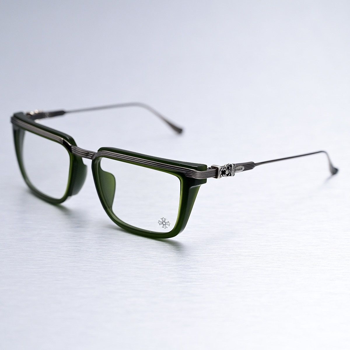 Chrome Hearts CHROME HEARTS TRYDIXAGAIN MATTE DARK OLIVE AG GLASSES Size ONE SIZE - 2 Thumbnail