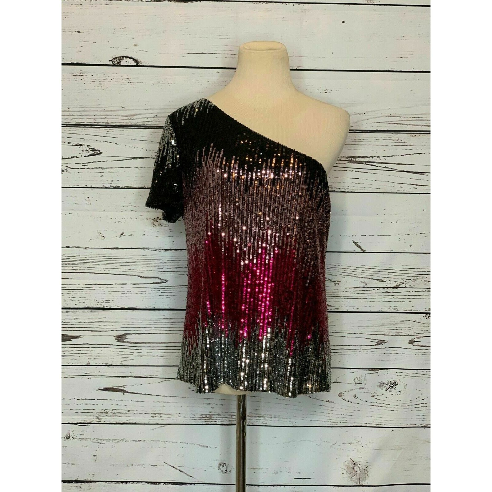 Drew Drew Silver Pink Gray Sequin one shoulder blouse Size Medium Size M / US 6-8 / IT 42-44 - 9 Thumbnail