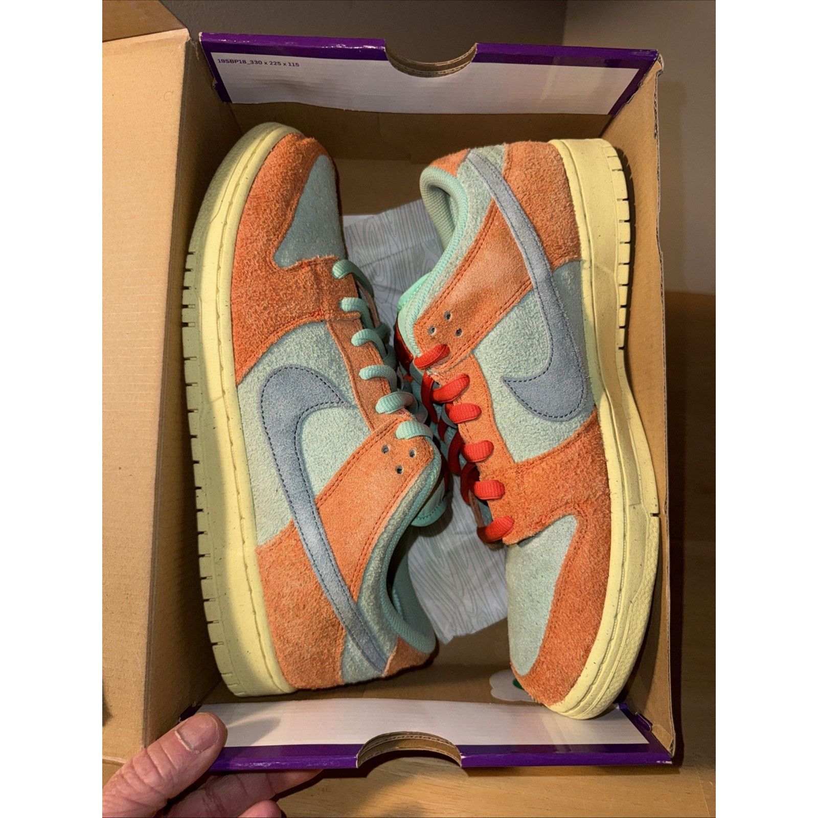 Nike Nike SB Dunk Low Orange Emerald Rise Size 12 Preowned OG BOX Size US 12 / EU 45 - 9 Thumbnail