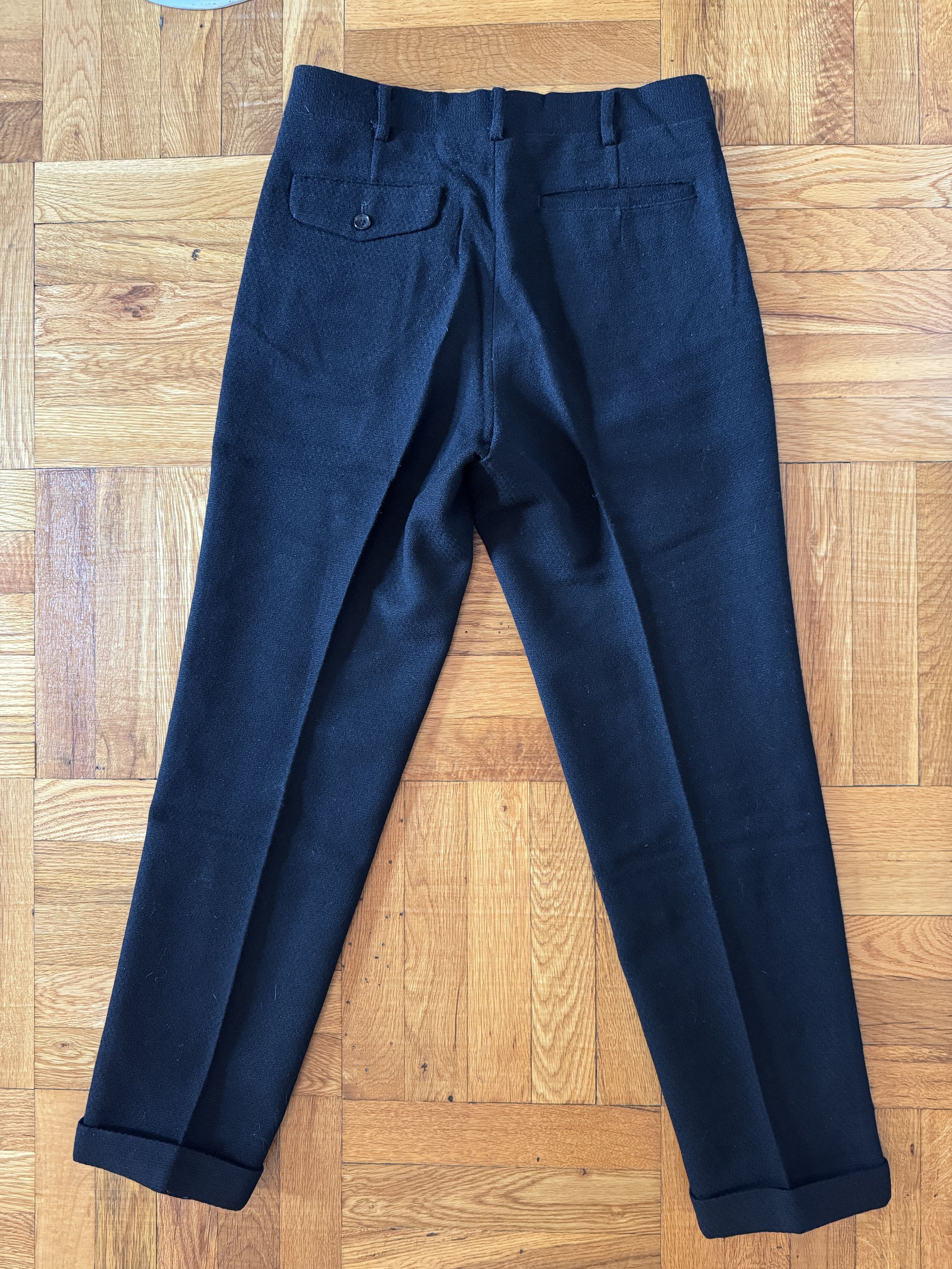 Comme des Garcons Homme Black Textured Wool Pants AD2000 Size US 32 / EU 48 - 2 Thumbnail