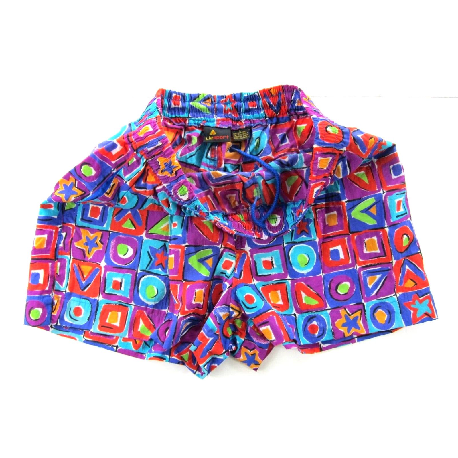 Liz Claiborne VINTAGE Liz Claiborne Sport Pink Blue Green Retro Pocket High Rise Short Women L Size 36" / US 14 / IT 50 - 4 Thumbnail