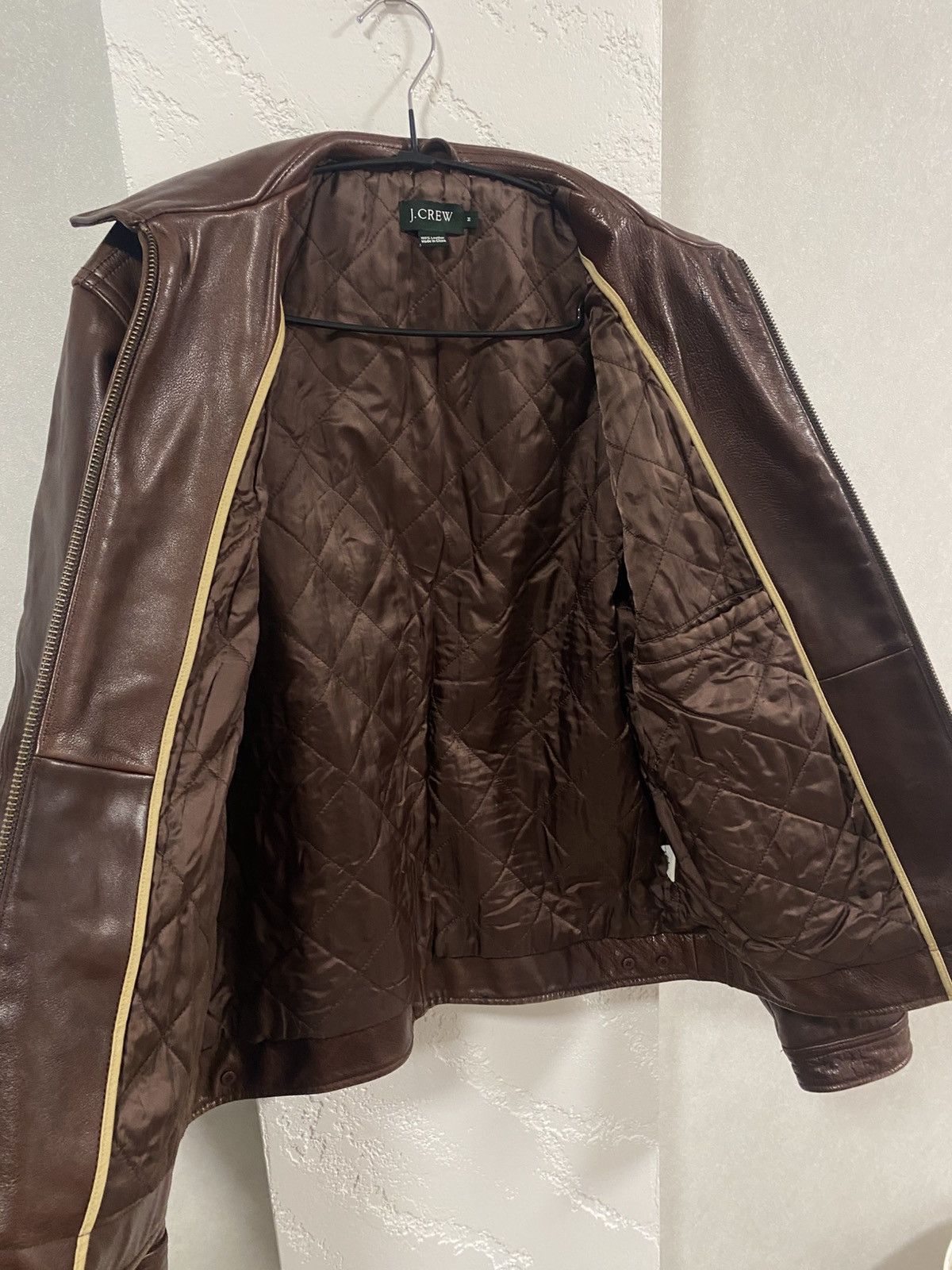 J.Crew J.Crew Brown Thik Leather Jacket Size: M Green Label Size US M / EU 48-50 / 2 - 9 Thumbnail
