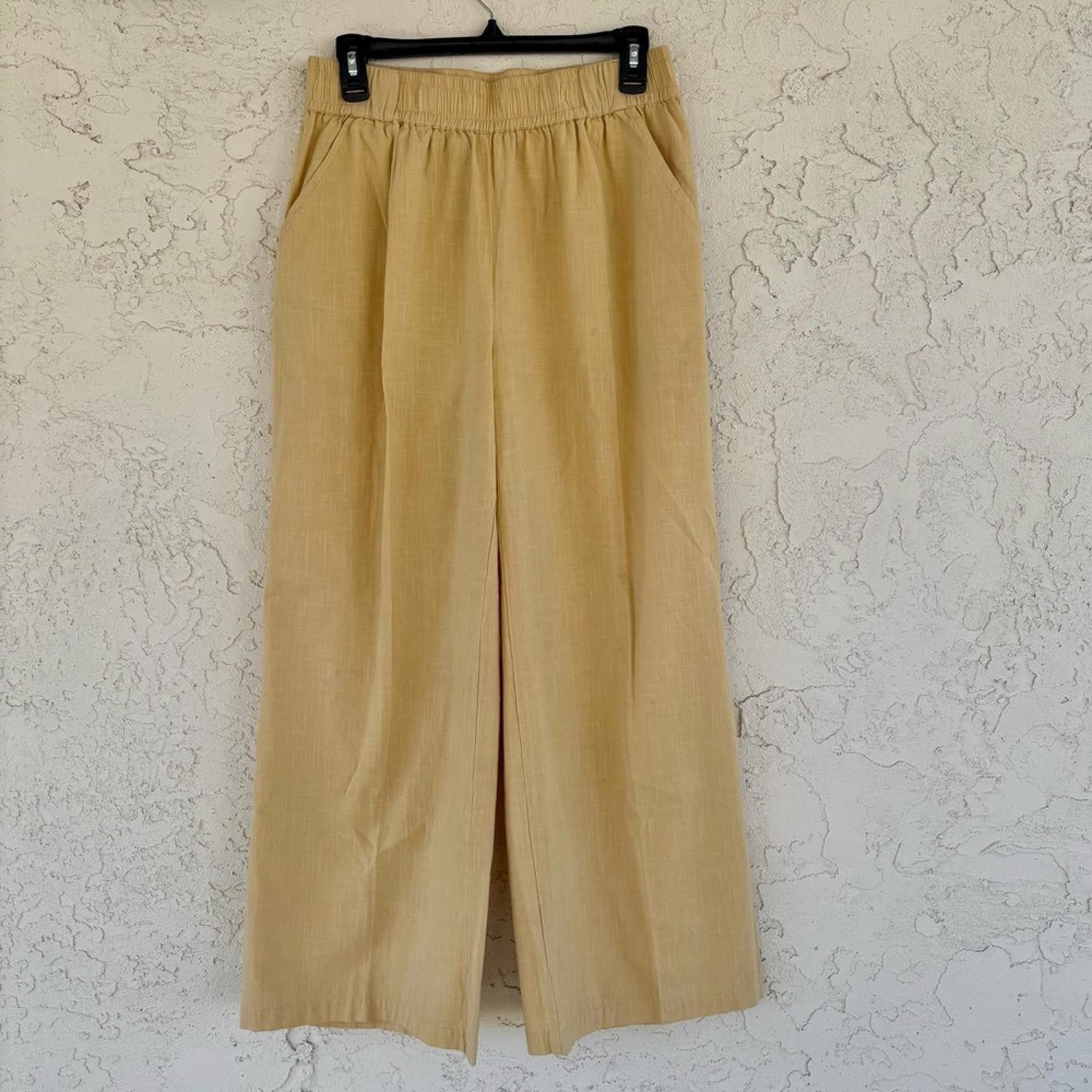 Other 100% cotton Tan Wide Leg Pants Size L Size 36" / US 14 / IT 50 - 1 Thumbnail