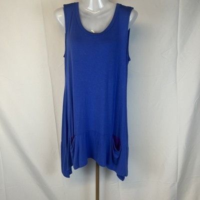 Other LOGO By Lori Goldstein Blue Sleeveless Sharkbite Hem Tunic T Size M / US 6-8 / IT 42-44 - 1 Thumbnail