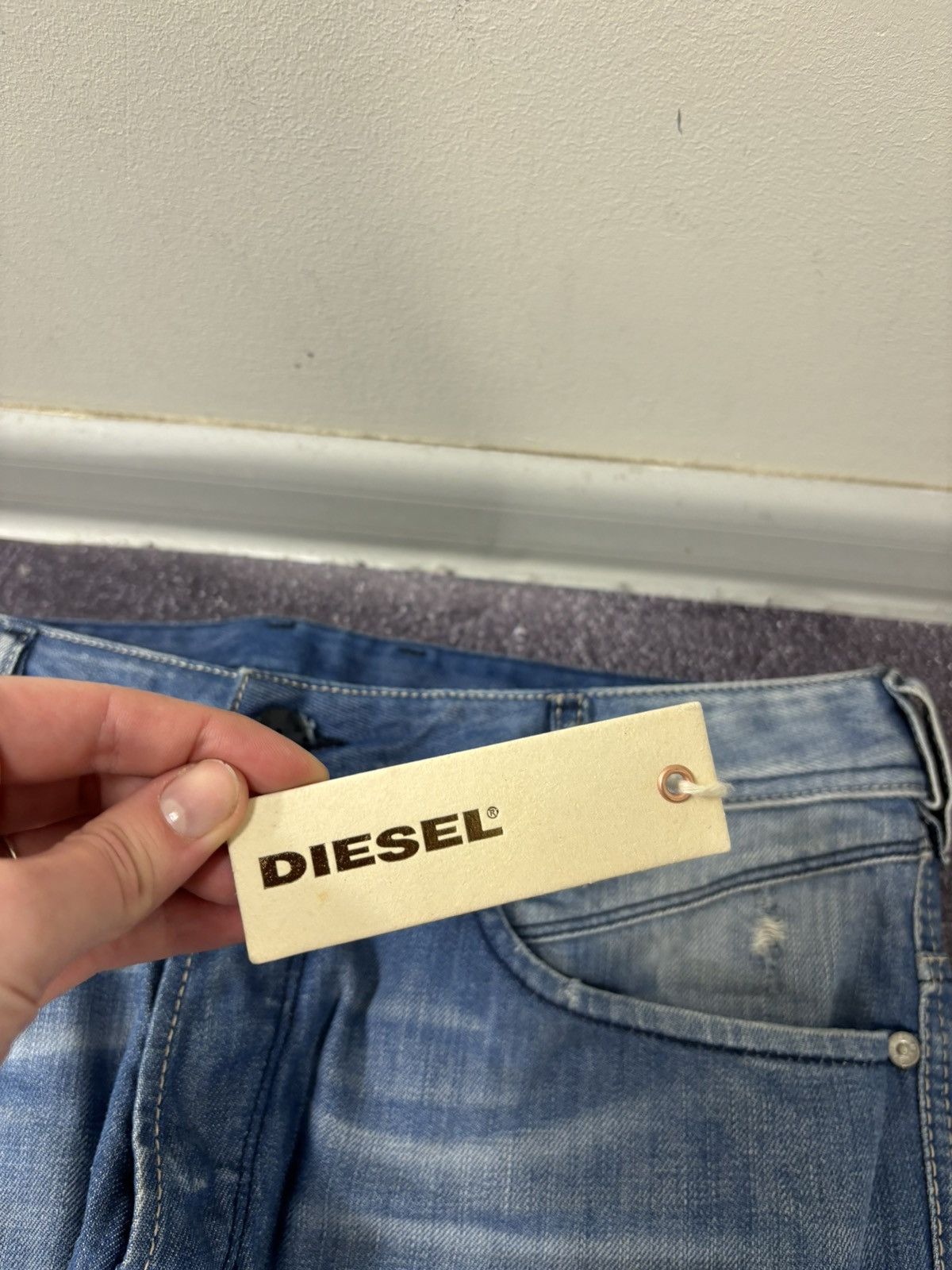 Diesel Diesel Iakop NWT Regular Slim Washed Blue Denim Jeans Size US 31 - 7 Thumbnail