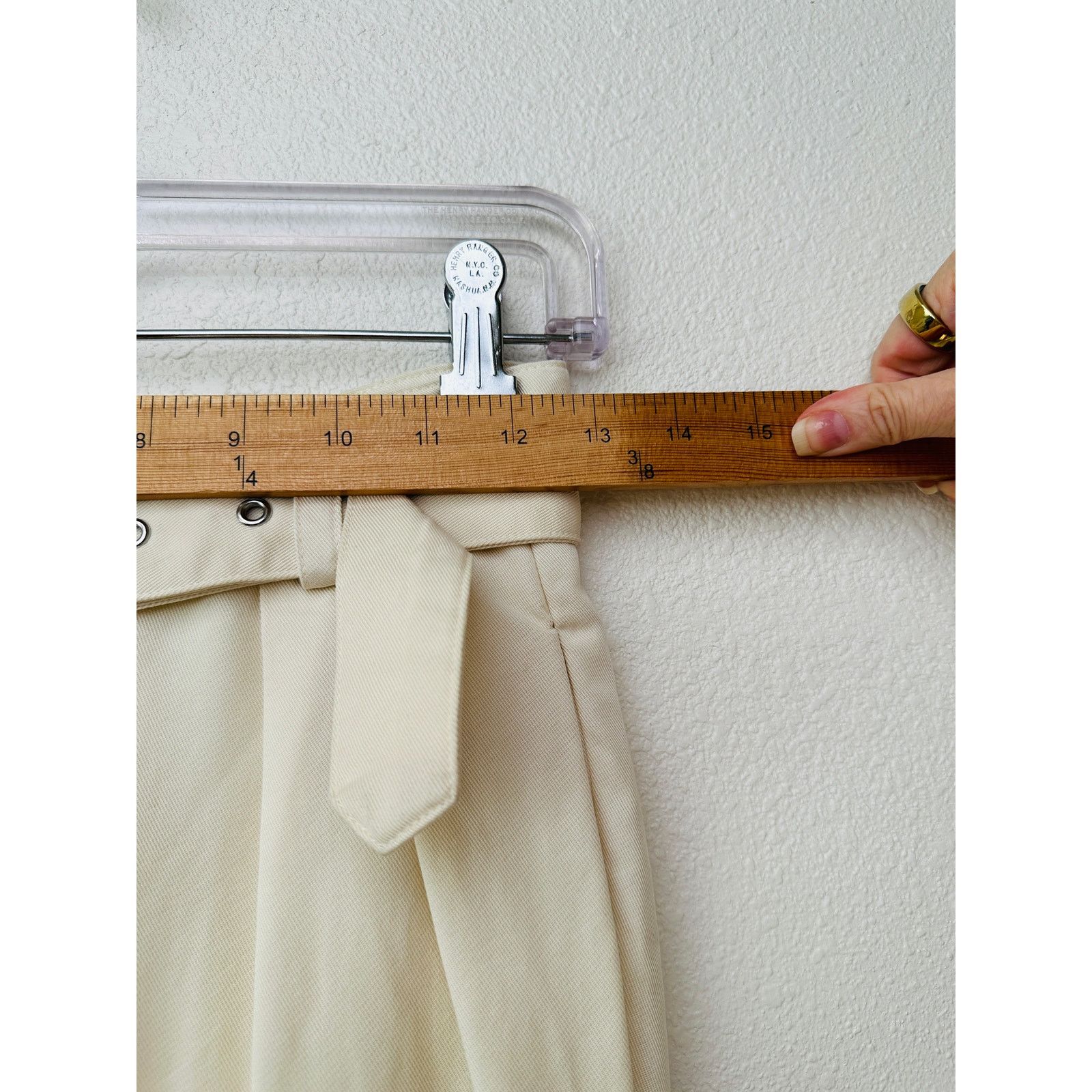Paige PAIGE Birch Cream Wide Leg Pleated Pants w/ Belt Women US 0 Size 25" / US 0 / IT 36 - 11 Thumbnail