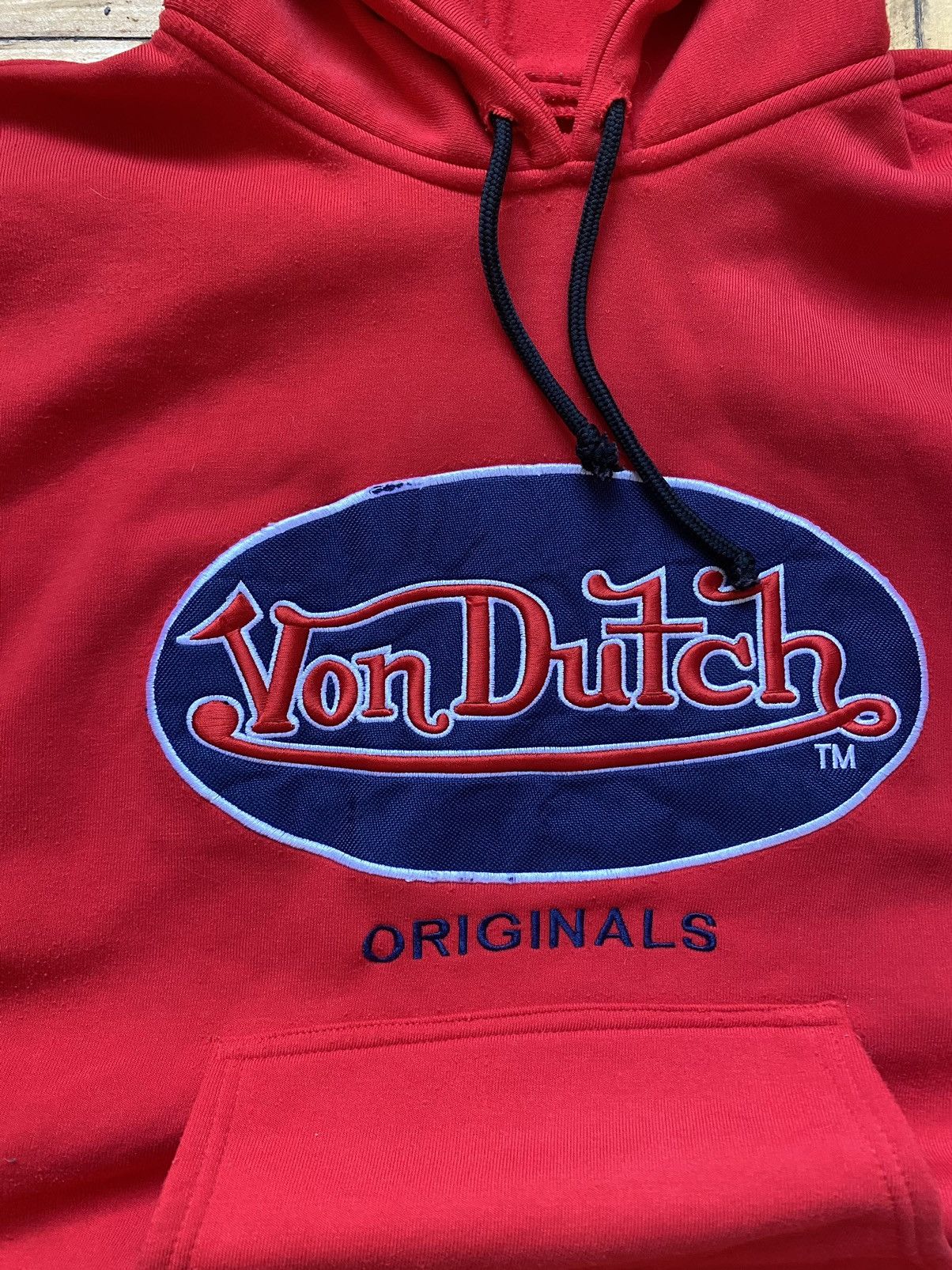 Vintage × Von Dutch Vintage Von Dutch 90's Streetwear Big Logo Red Hoodie Size US S / EU 44-46 / 1 - 2 Thumbnail
