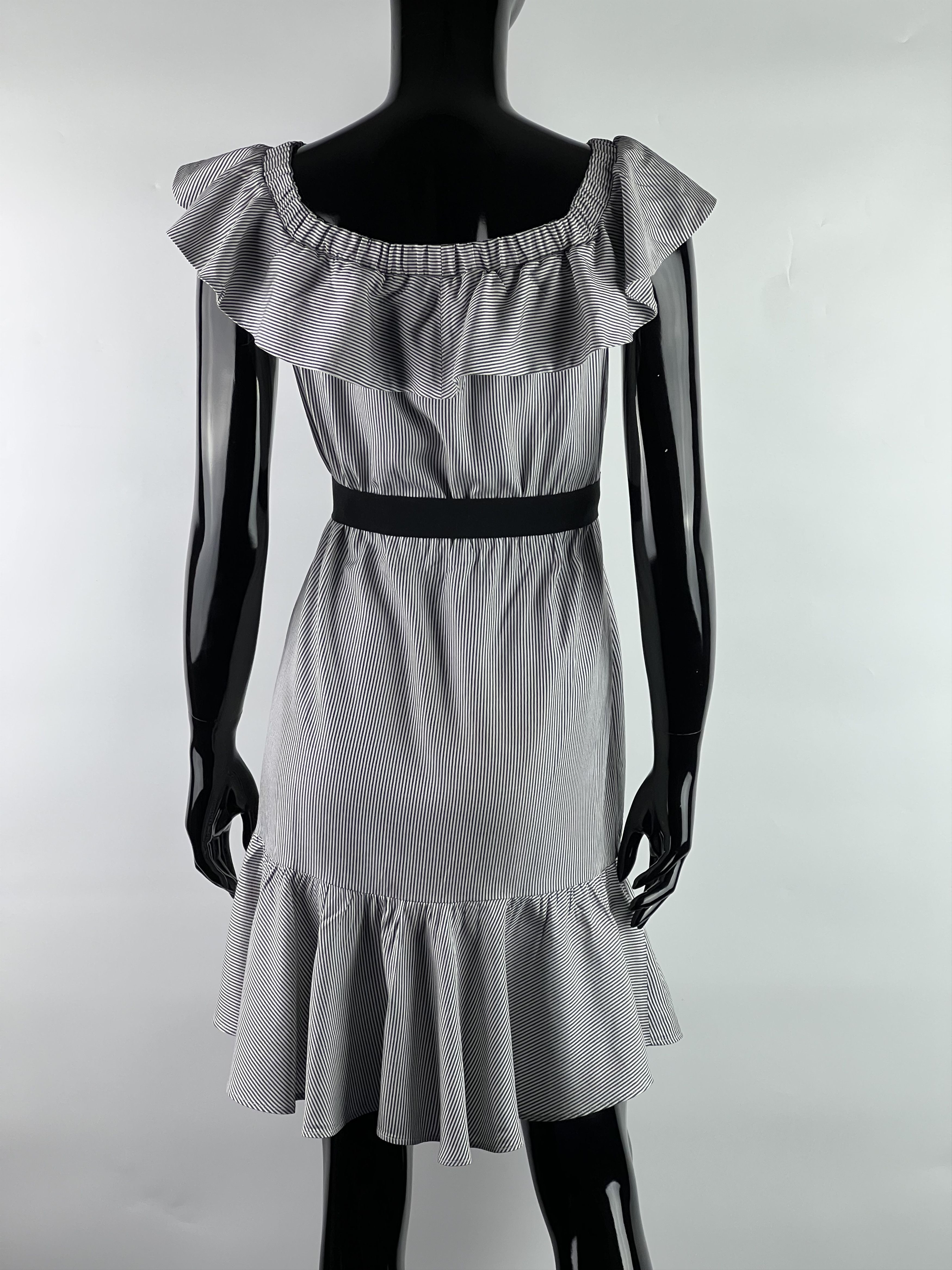 Maje Maje Striped Ruffle Belted Dress Size 2 Size XS / US 0-2 / IT 36-38 - 3 Thumbnail