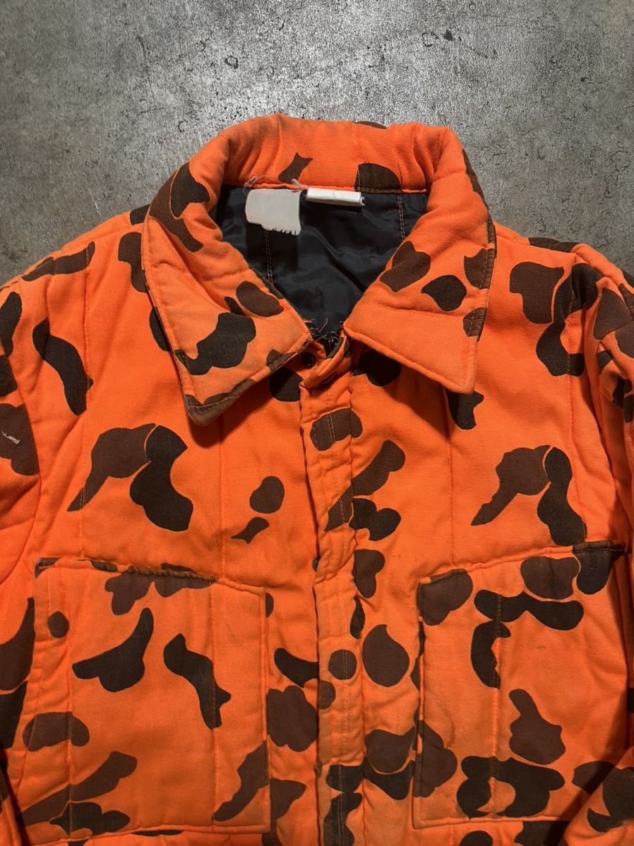 Vintage 1980s Orange Camo Padded Jacket Size US XL / EU 56 / 4 - 5 Thumbnail