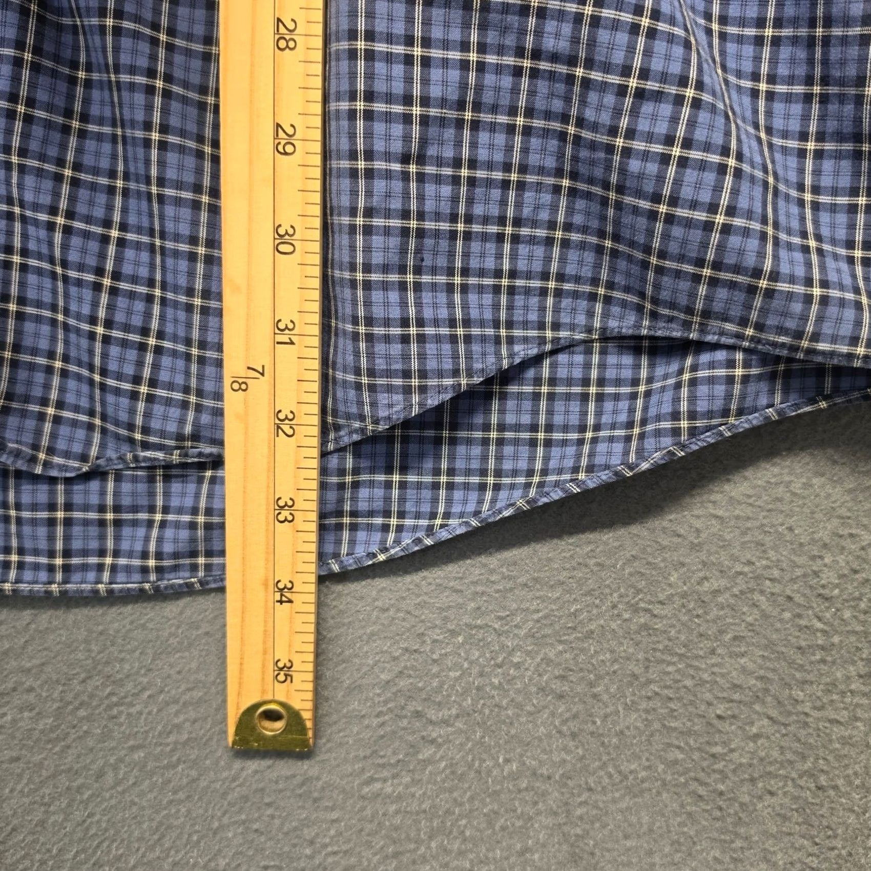 Vintage LL Bean Mens Shirt XLT Long Sleeve Button Front Blue Plaid 100% Cotton Mens XLT Blue Plaid Long Sleeve Button Front Shirt Size US XL / EU 56 / 4 - 6 Thumbnail