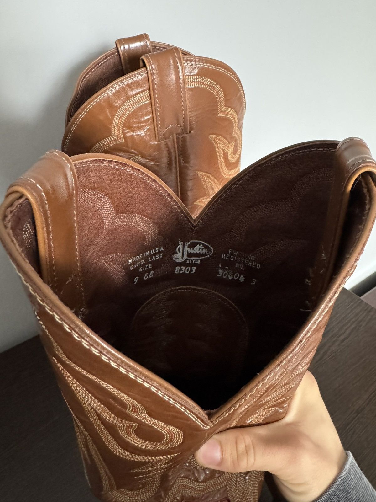 Justin Boots Vintage Justin Boots Brown Mid Calf Leather Cowboy Size9 USA Size US 9 / EU 42 - 5 Thumbnail