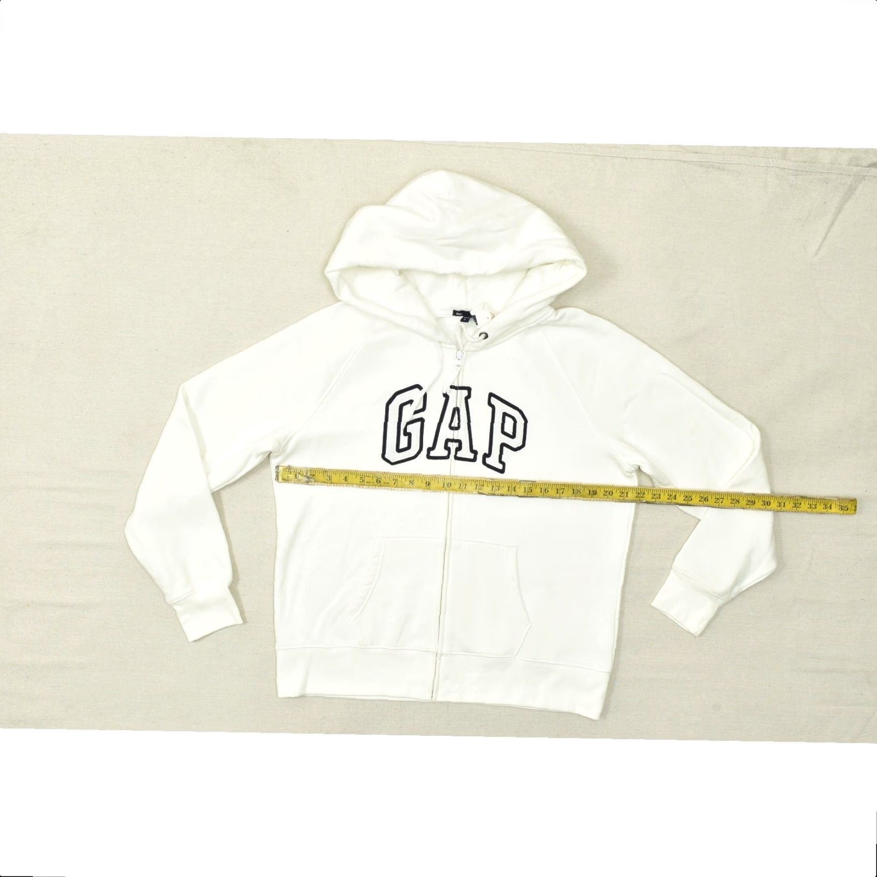 Gap VINTAGE? No. Gap Hoodie Womens XL White Full Zip Logo Fleece Sweatshirt Long Sleeve Size XL / US 12-14 / IT 48-50 - 4 Thumbnail