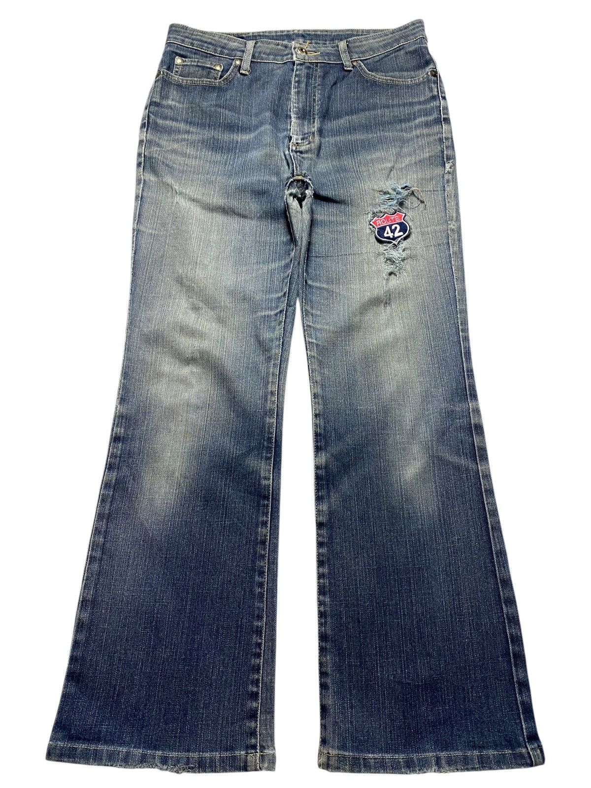 Edwin Vintage Edwin 4002 Distressed Patched Trash Bootcut Jeans Size US 31 - 1 Thumbnail