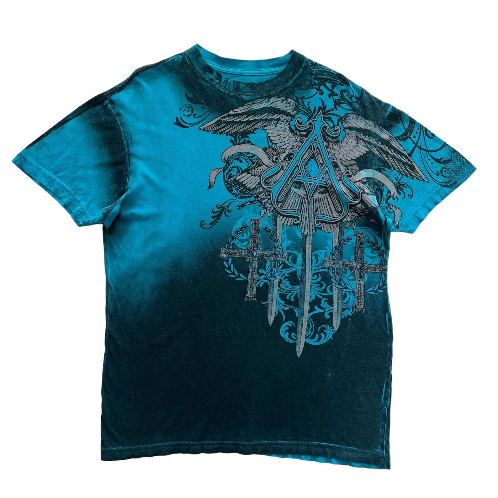 Affliction × Streetwear × Vintage RARE Xzavier Skull Wing
