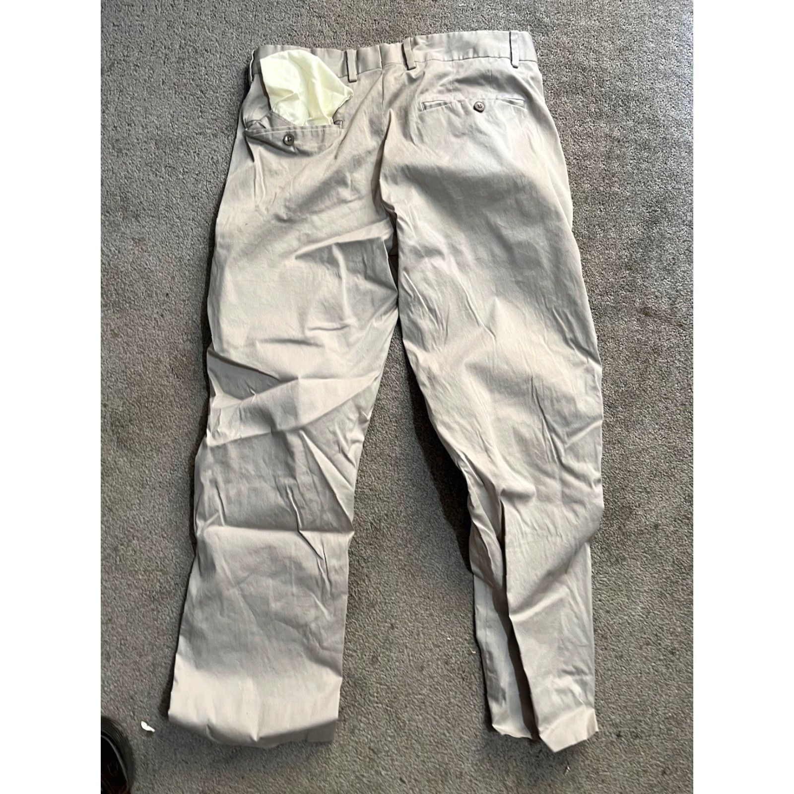 Theory Theory Mens Pants 32x28 Beige Flat Front Chino Lightweight Stretch Pocket Regular Fit Golf Casual Trousers Size US 32 / EU 48 - 3 Thumbnail