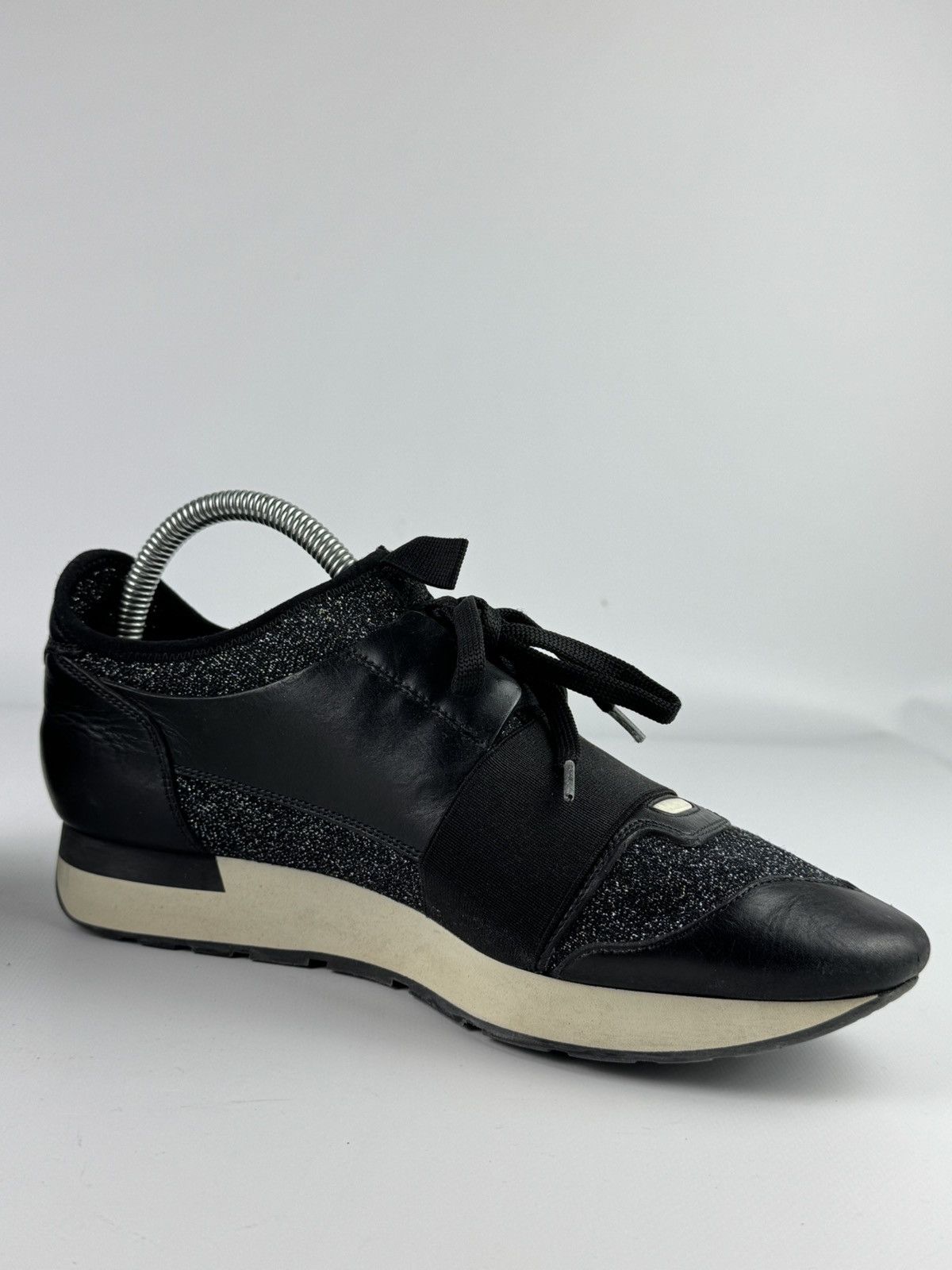 Balenciaga Balenciaga Black Glitter Runners Leather Low Top Sneakers Size US 9 / IT 39 - 6 Thumbnail