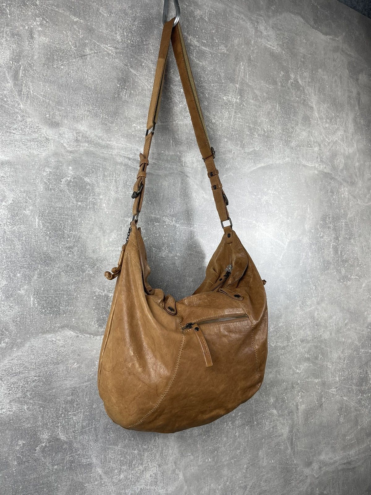 Genuine Leather Aunts Uncles Brown Leather Hobo Shoulder Vintage Slouchy Bag Size ONE SIZE - 3 Thumbnail