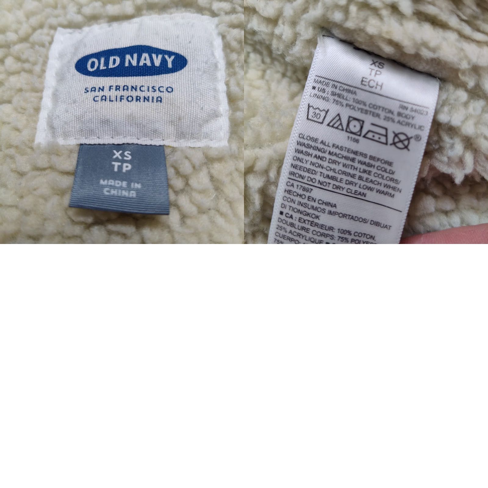 Old Navy VINTAGE Old Navy Women XS Sherpa Faux Fur Lined Blue Denim Trucker Jacket Size XS / US 0-2 / IT 36-38 - 8 Thumbnail