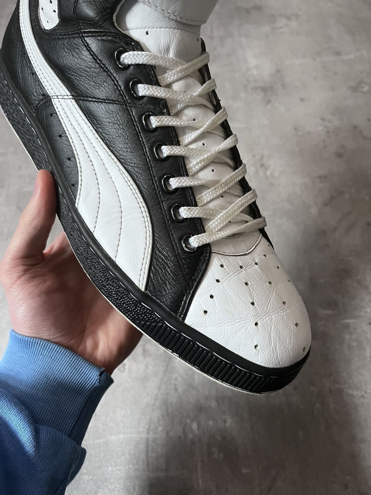 Jil Sander × Puma Jil Sander x Puma leather high boots black white Size US 12 / EU 45 - 17 Thumbnail