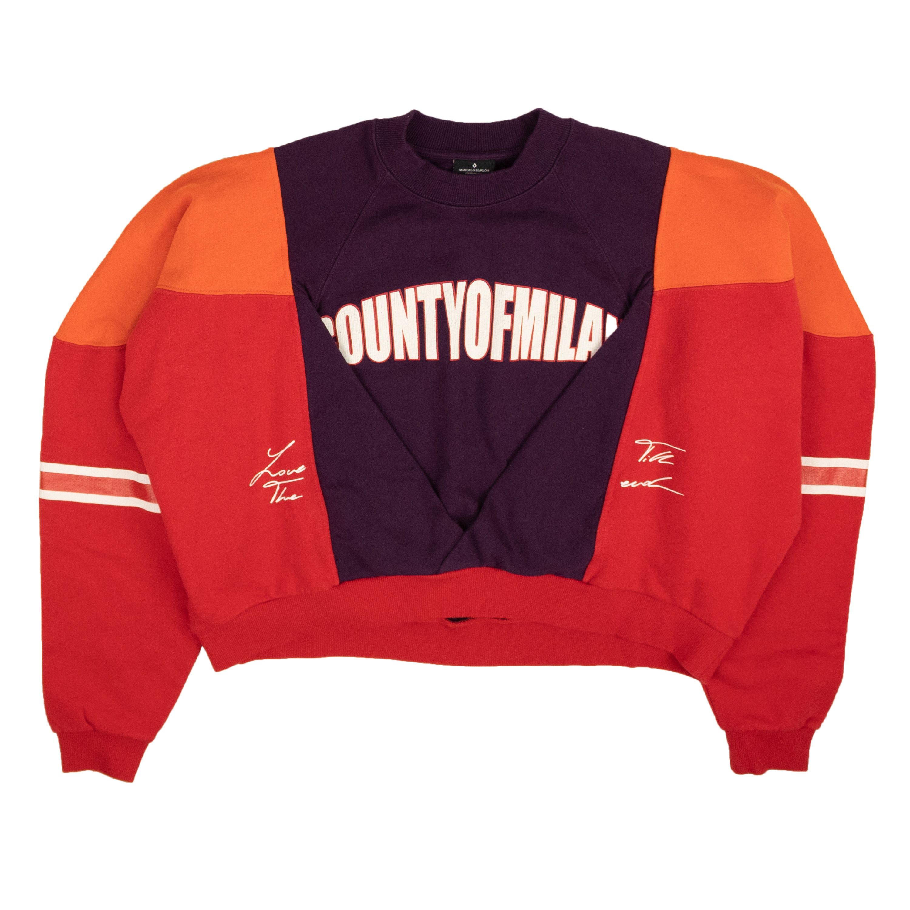 image of Marcelo Burlon Multicolored Block Color Over Crewneck Size M, Women's