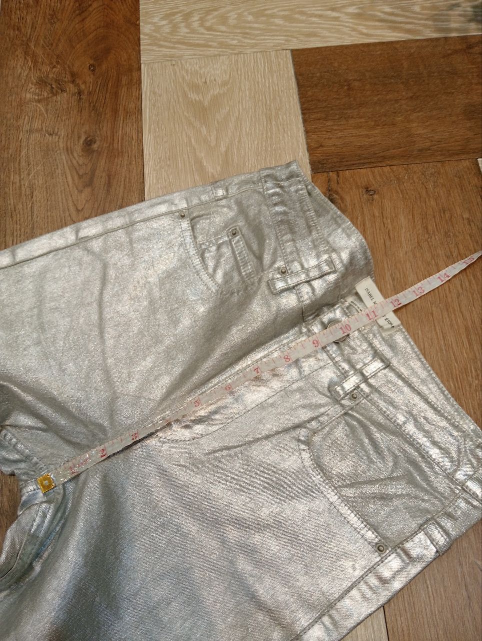 Isabel Marant ISABEL MARANT ETOILE SILVER COATED METALLIC SKINNY JEANS Size 25" / US 0 / IT 36 - 11 Thumbnail