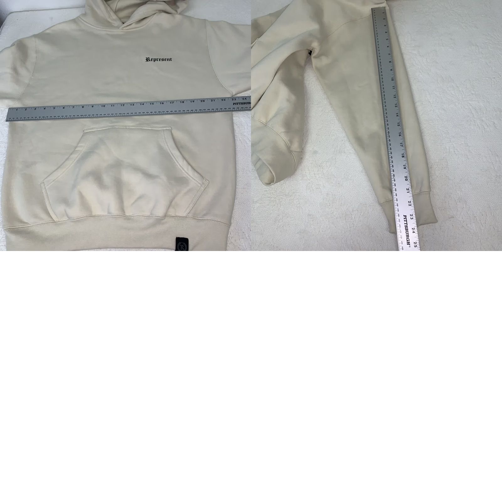 Vintage REPRESENT Hoodie Medium Cream Used Sweatshirt Size US M / EU 48-50 / 2 - 8 Thumbnail