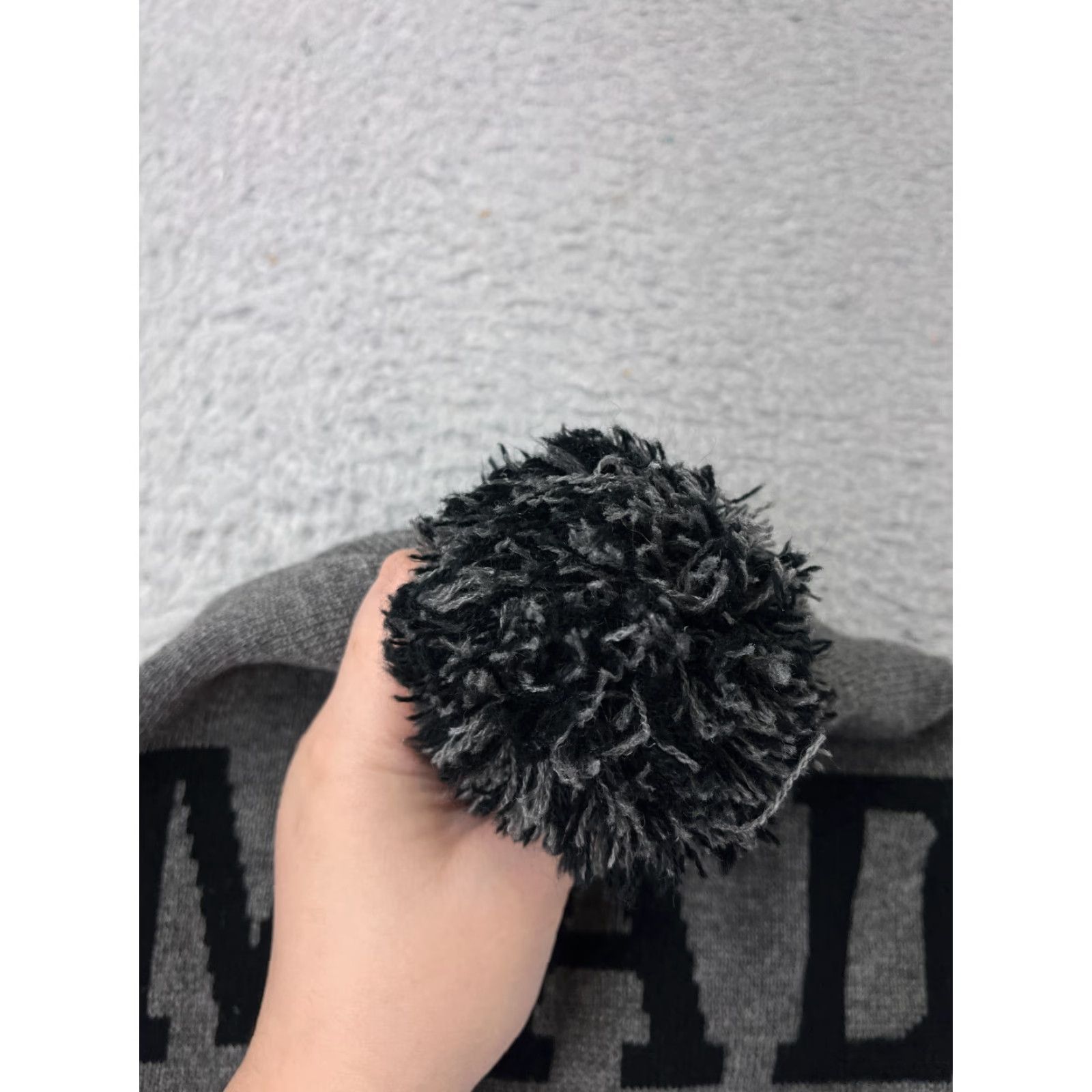 Vintage Armada Beanie Hat Adult One Size Gray Black Knit 100% Acrylic Pom Snow Striped Outdoor Ski Mens Size ONE SIZE - 4 Thumbnail