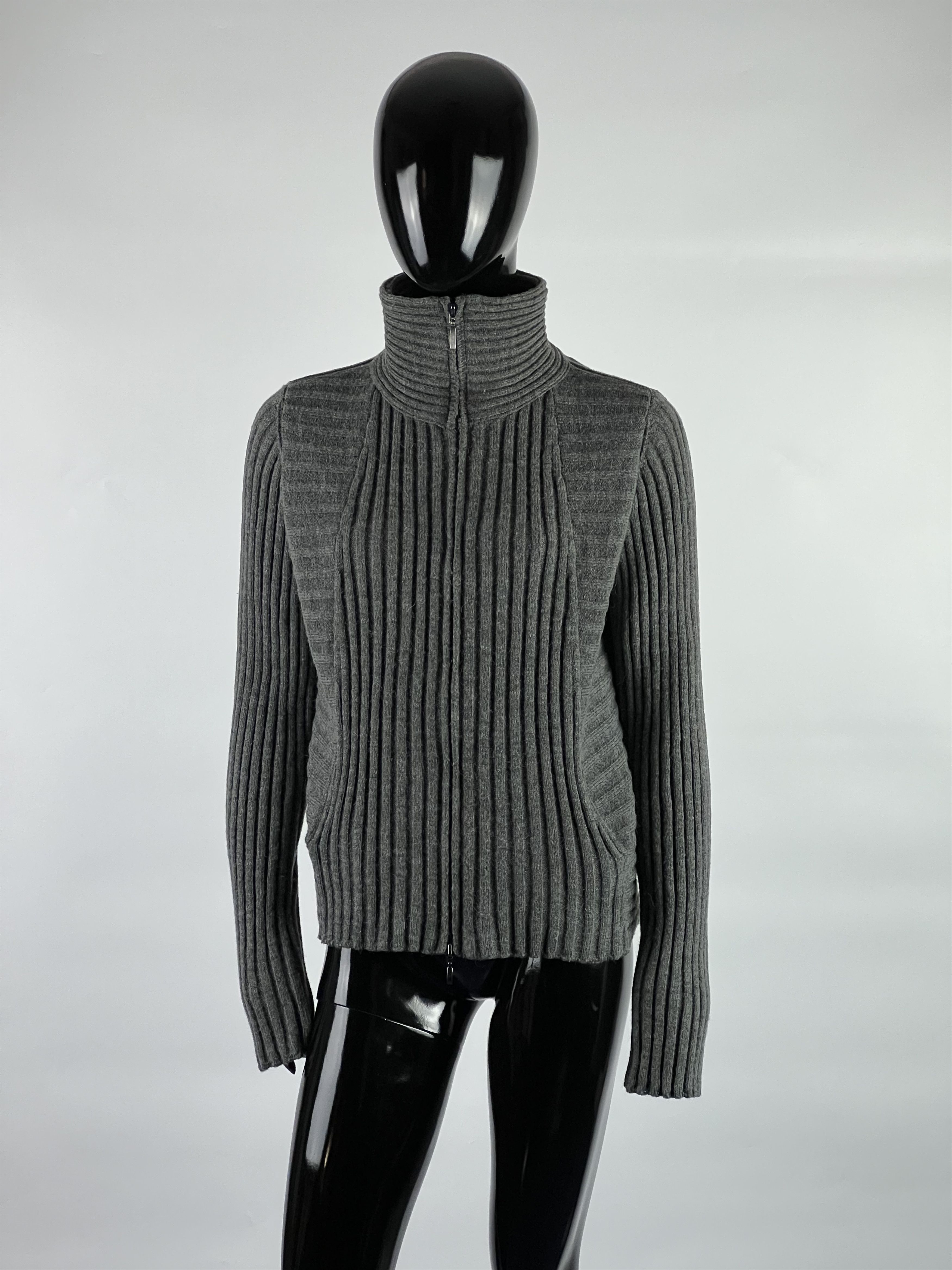 Sarah Pacini × Vintage Rare Vtg Sarah Pacini Full Zip Ribbed Merino Wool Sweater Size ONE SIZE - 1 Thumbnail