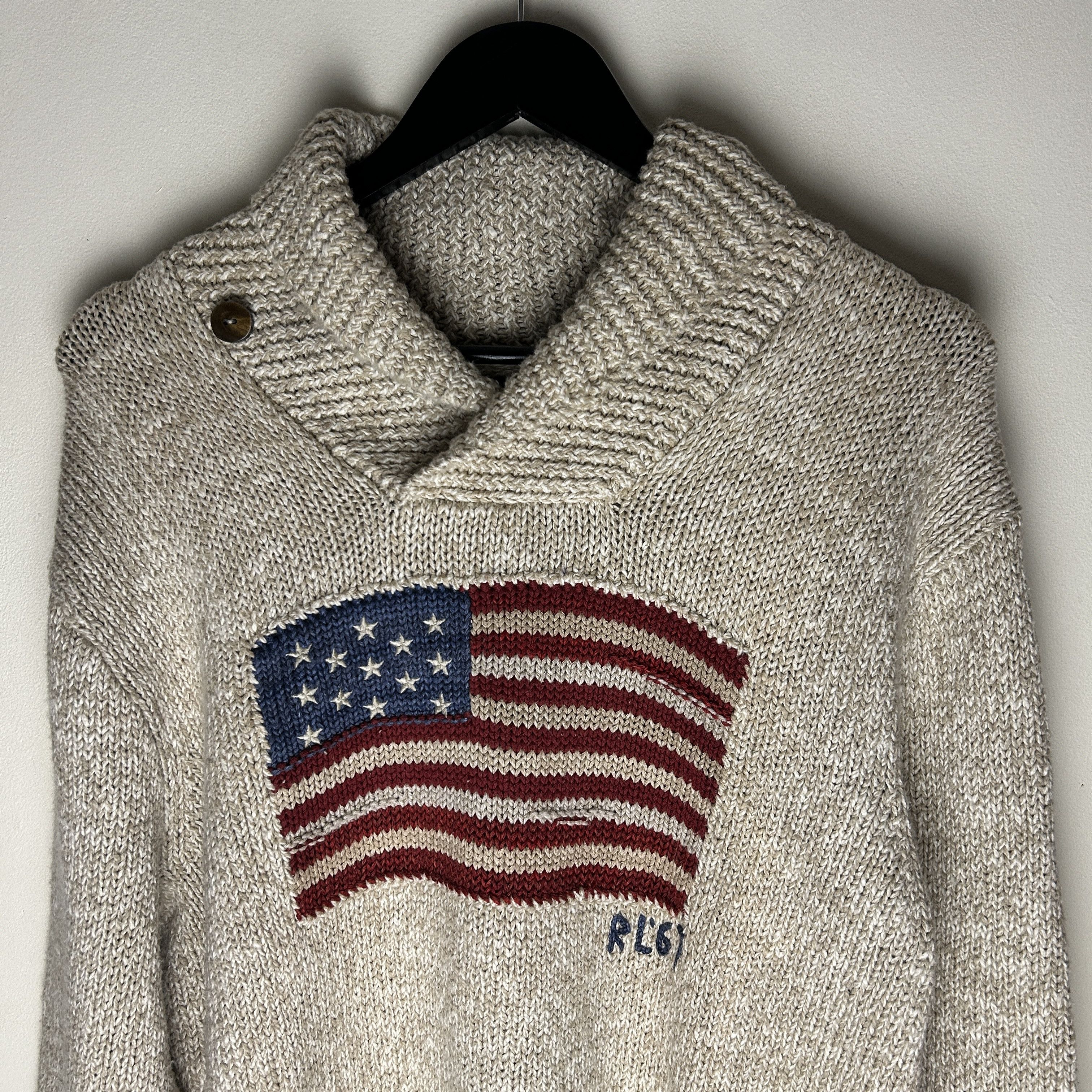 Ralph Lauren Vintage Polo Ralph Lauren USA Flag Sweater Size US M / EU 48-50 / 2 - 2 Thumbnail