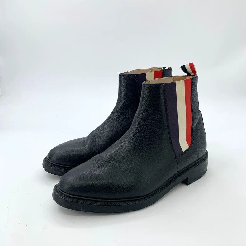 Thom Browne Thom Browne Black striped round head leather boots. Martin Size US 9 / EU 42 - 1 Thumbnail