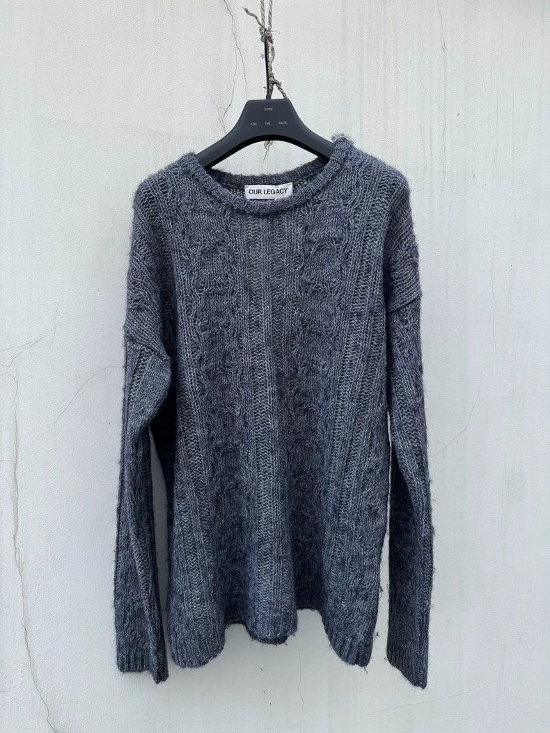 Our Legacy Our Legacy size50 Gray and purple round neck knit top Size US M / EU 48-50 / 2 - 1 Thumbnail