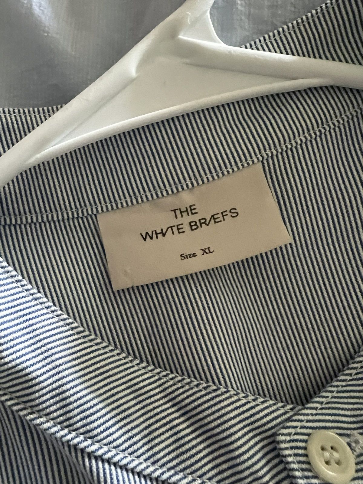The White Briefs Organic Granddad Collar Short Sleeve Button-up Size US XL / EU 56 / 4 - 3 Thumbnail