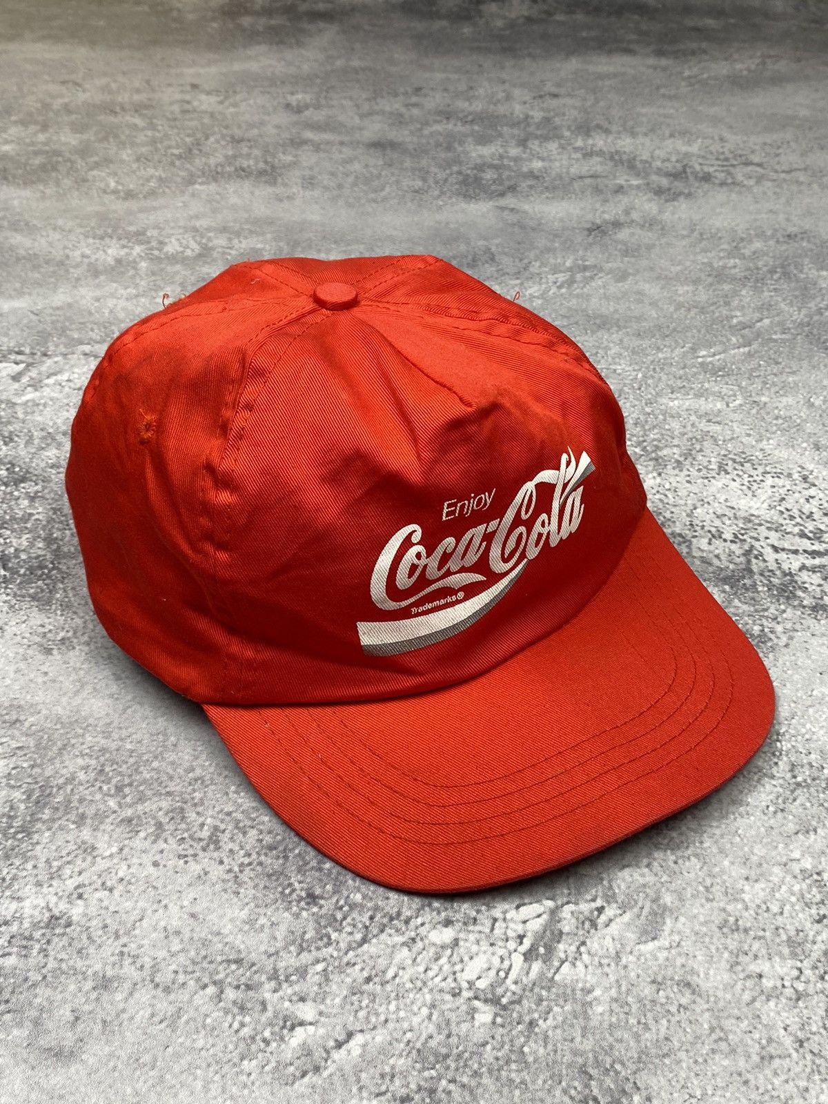 Coca Cola × Vintage Vintage 90s Coca Cola Enjoy Hype Drill Cap Hats Size ONE SIZE - 4 Thumbnail