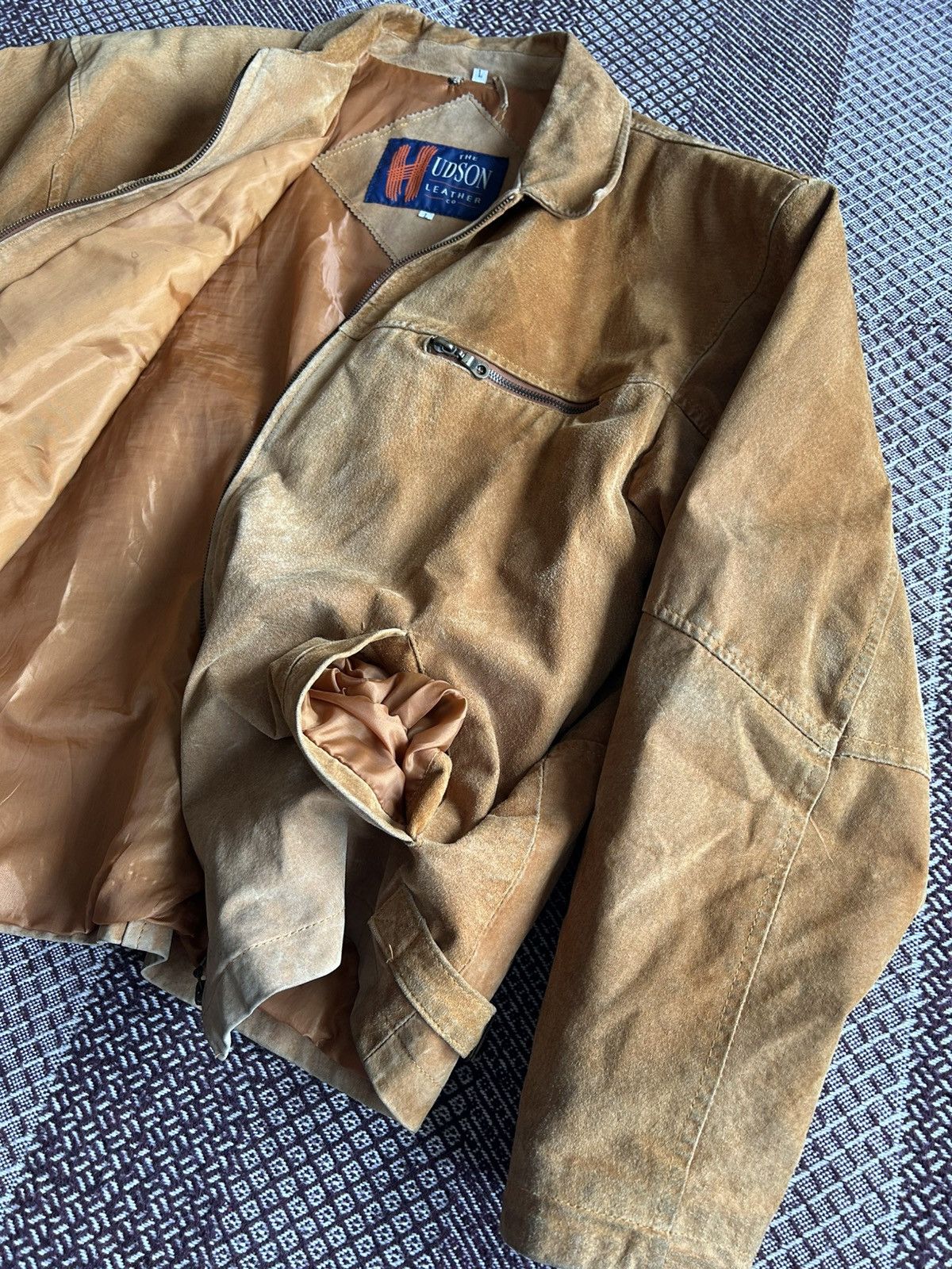 Vintage Vintage Hudson Real Leather Jacket Sun Faded Washed Size L Size US L / EU 52-54 / 3 - 14 Thumbnail