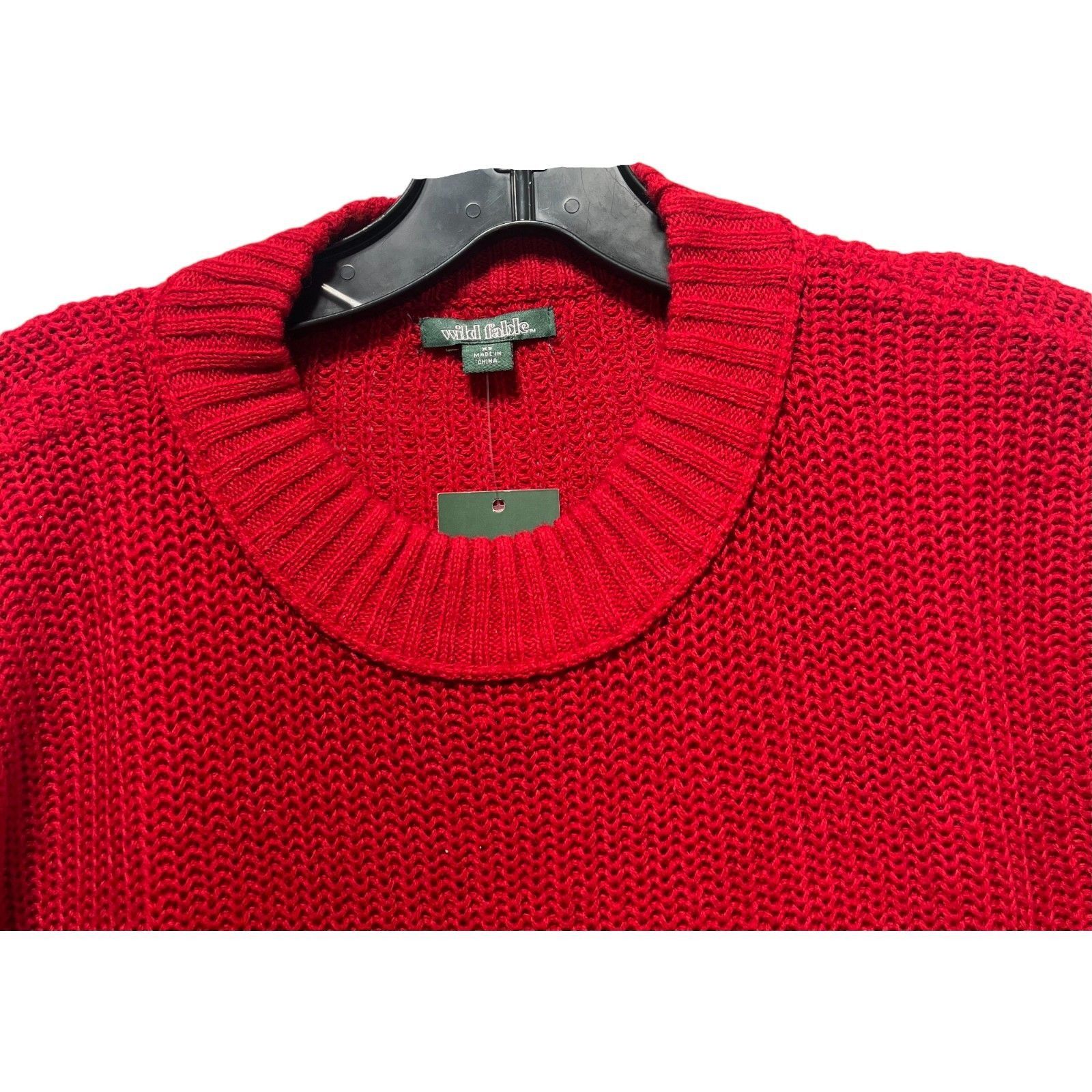 Other Wild Fable - Women's Cropped Long Sleeve Sweater - Red - Ext Size XS / US 0-2 / IT 36-38 - 11 Thumbnail