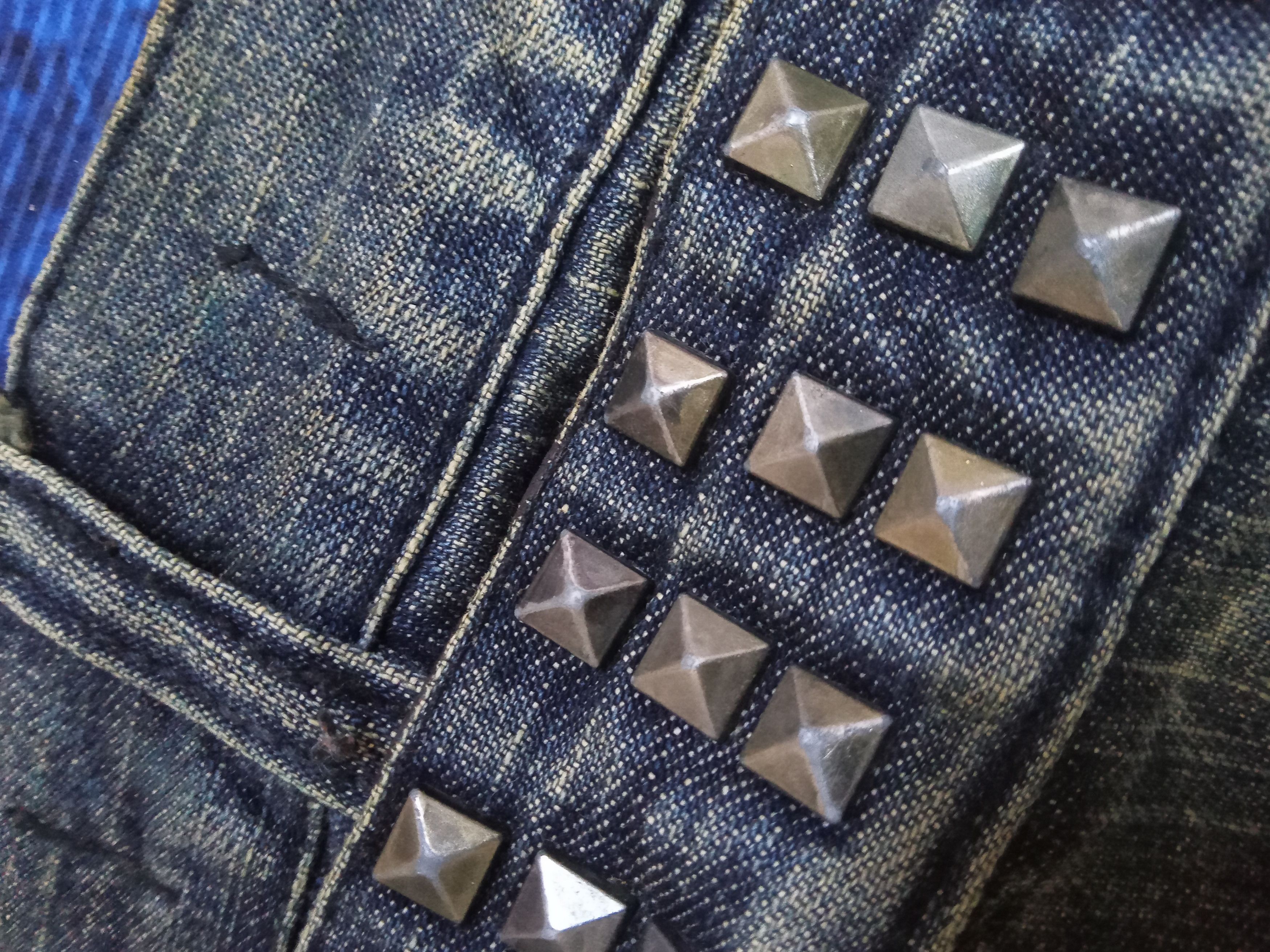 Japanese Brand Black Baccara Mud Style Distressed With Studded Flare Jeans Size US 32 / EU 48 - 12 Thumbnail