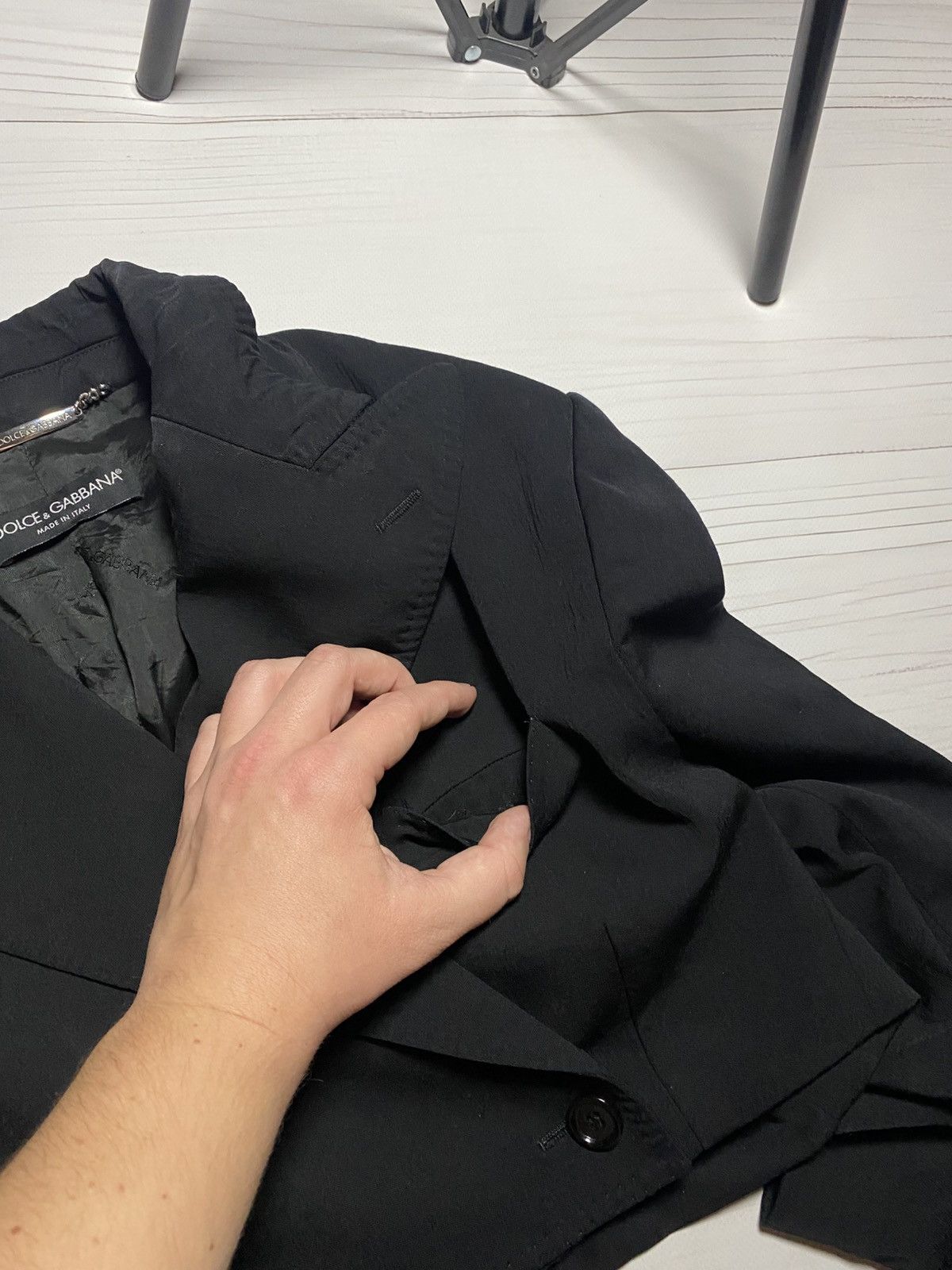 Dolce & Gabbana Dolce & Gabbana Double- breasted cropped black blazer Size L / US 10 / IT 46 - 13 Thumbnail