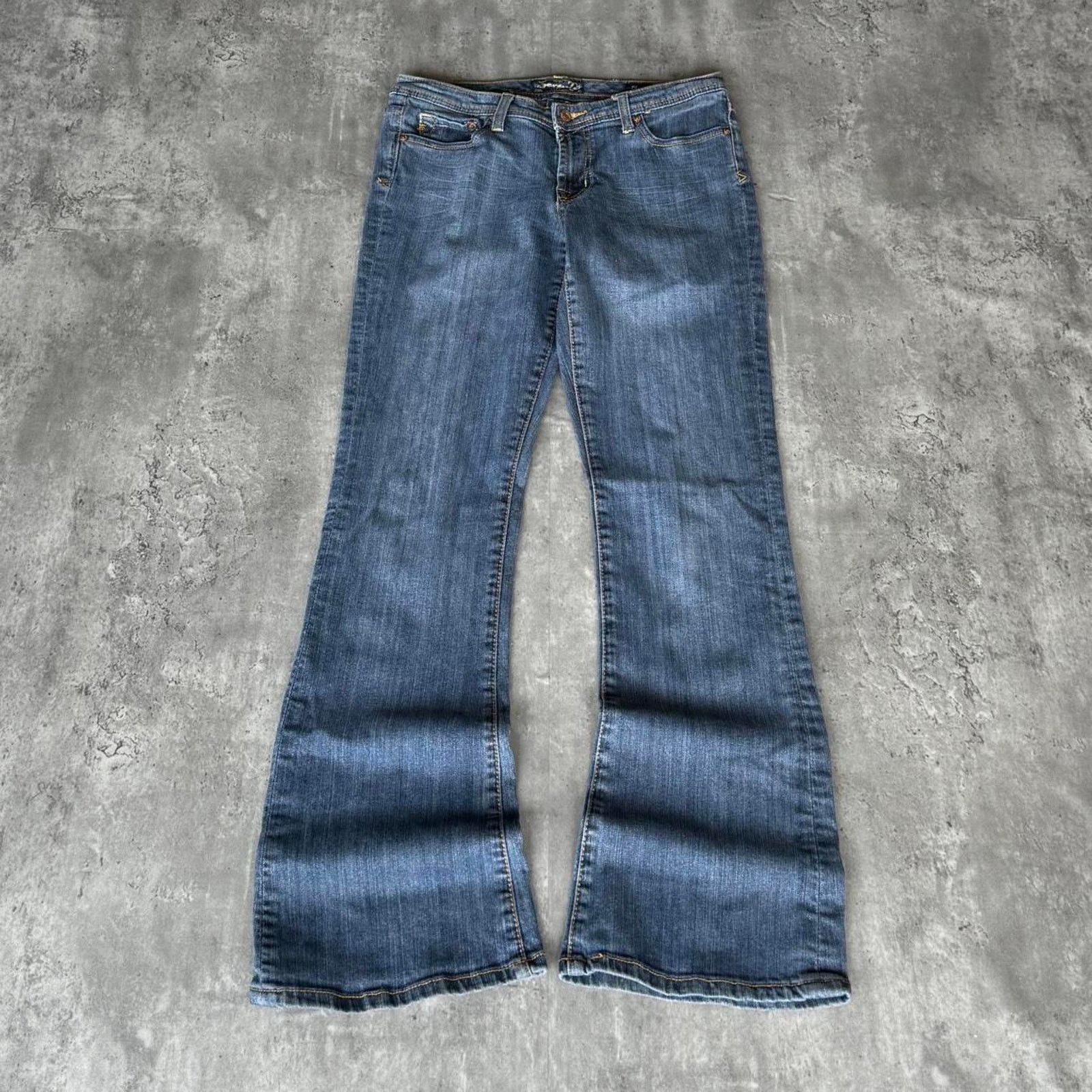 Japanese Brand × Seven 7 × Vintage Vintage Y2K Seven7 Flare Style Graphic Skater Grunge Jeans Size 31" - 2 Thumbnail