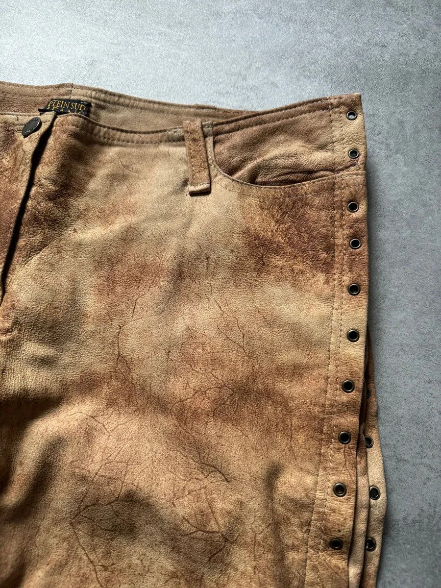 Vintage 2000s Plein Sud Artisanal Marble Leather Pants Size 30" / US 8 / IT 44 - 8 Thumbnail