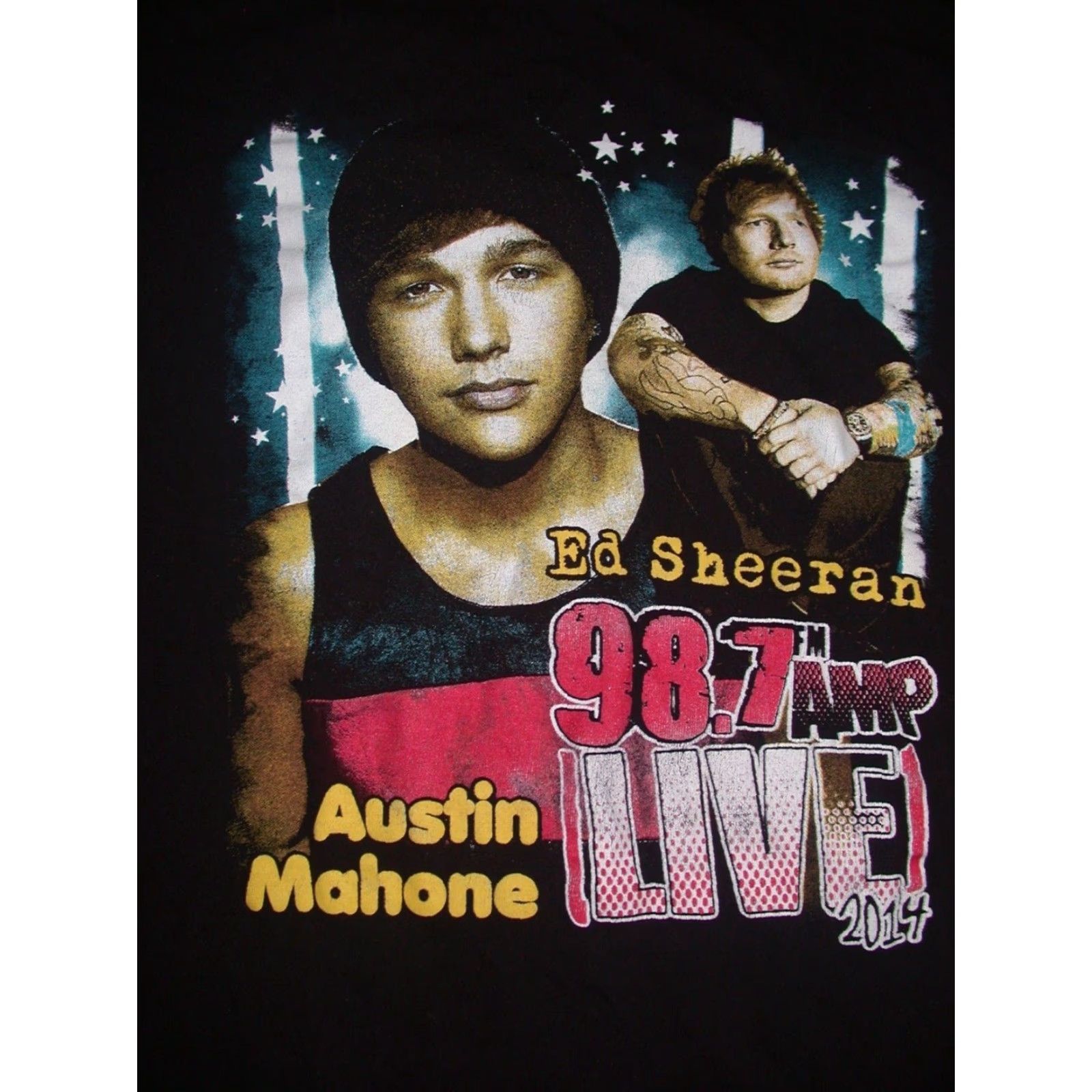 Delta VINTAGE Ed Sheeran Austin Mahone 2014 Concert T Shirt Medium Meadow Brook MI Icona Pop Shirt Mens Black Music Size US M / EU 48-50 / 2 - 2 Thumbnail