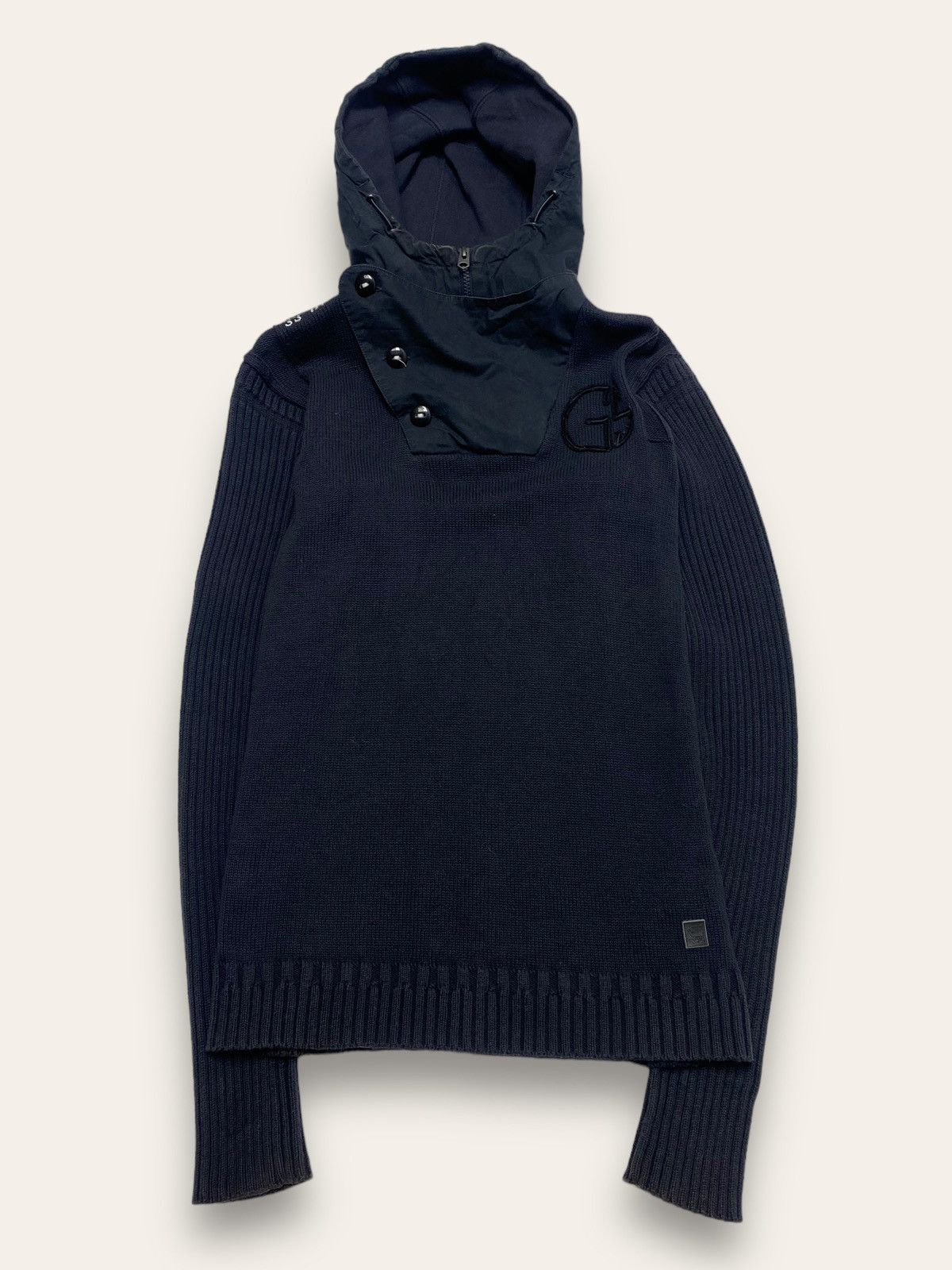G-Star Vintage G STAR Crazy Unique Hooded Face Mask Knit Sweater Size US XS / EU 42 / 0 - 1 Thumbnail