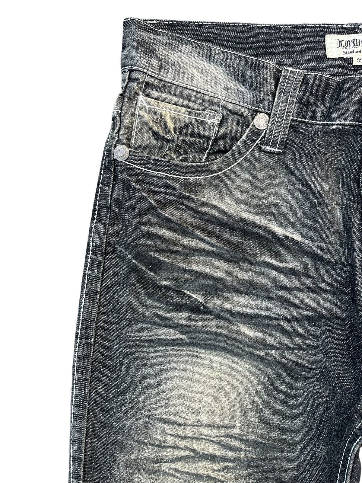 Vintage Japanese Brand Lowbox Distressed Charcoal Faded Jean