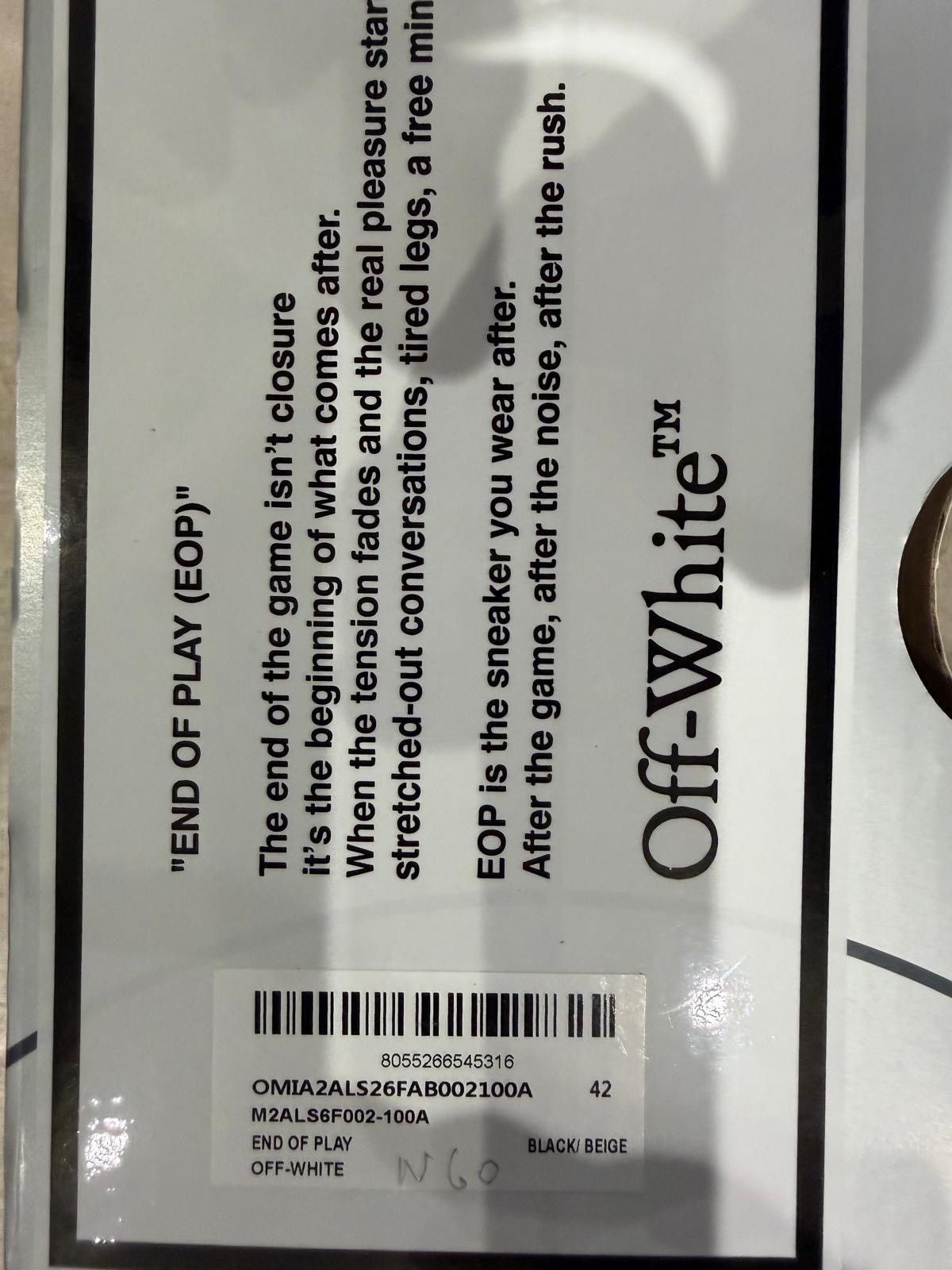 Off-White OFF-WHITE - New Slim Sneaker Black Beige Size US 9 / EU 42 - 6 Thumbnail