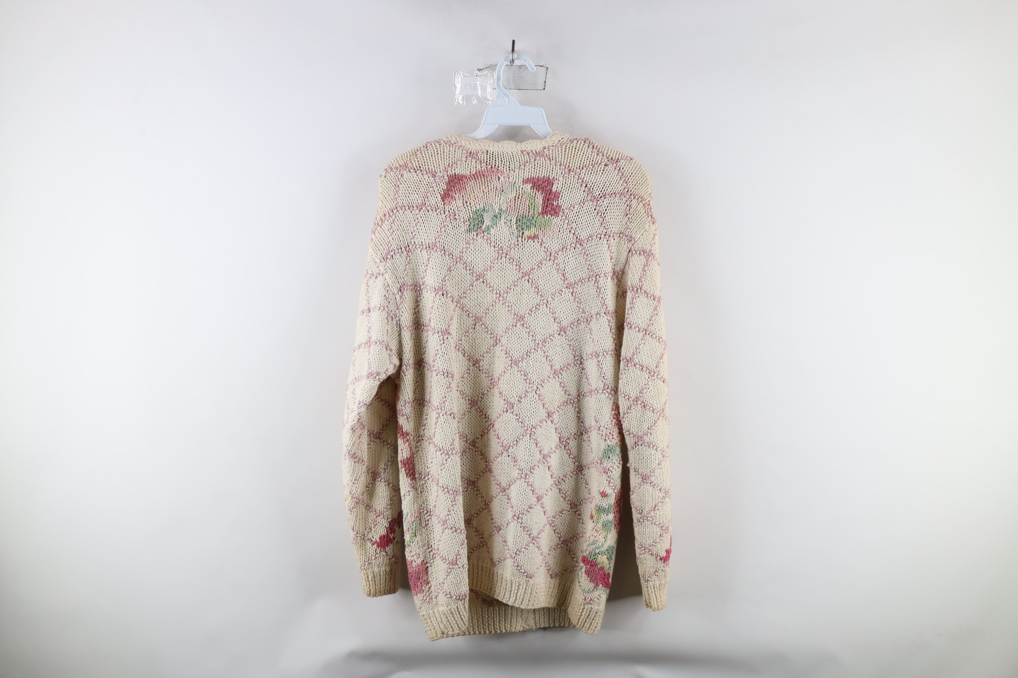 Vintage Vintage 90s Country Primitive Knit Flower Cardigan Sweater Size M / US 6-8 / IT 42-44 - 10 Thumbnail