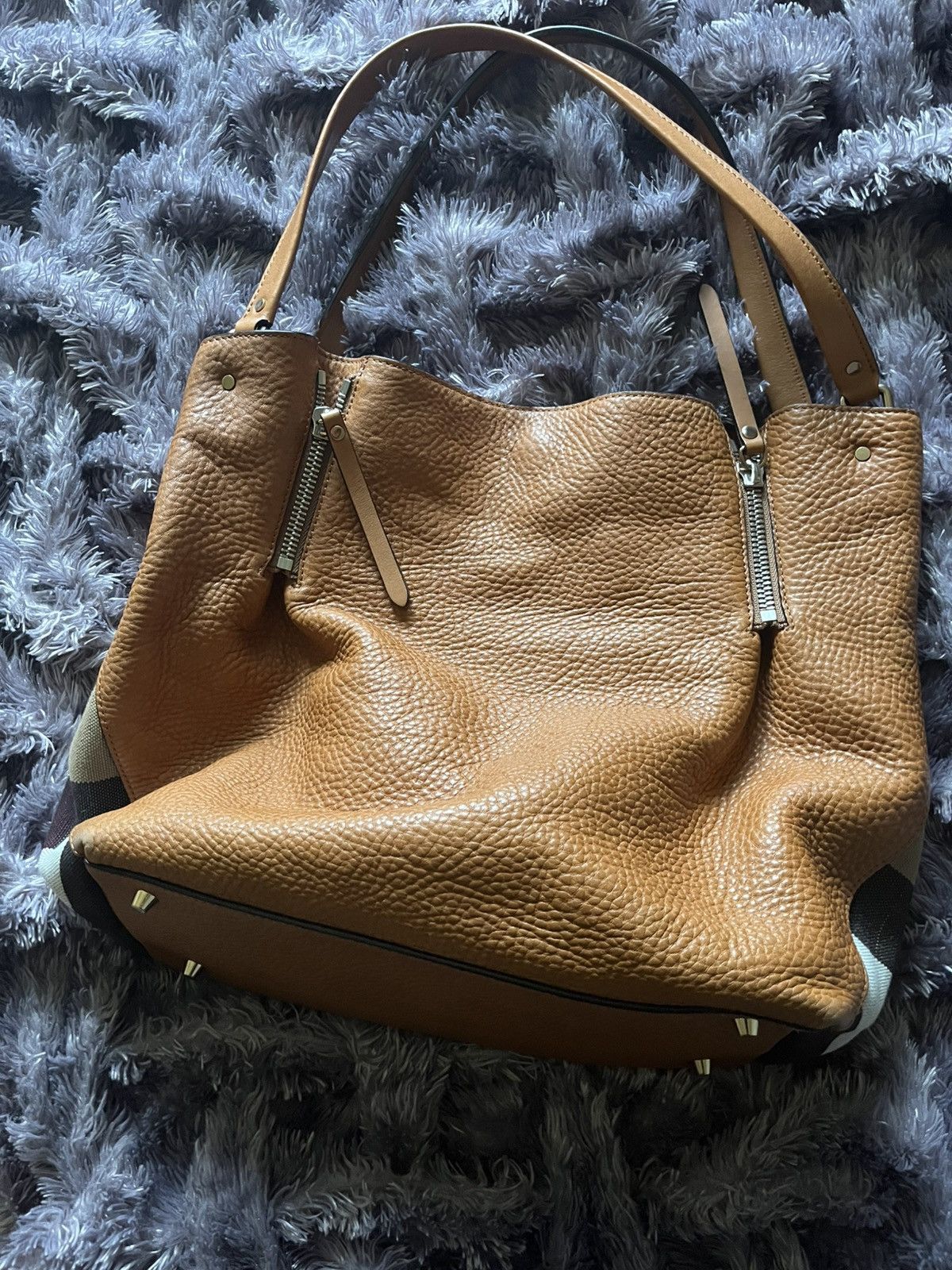 Burberry Burberry Maidstone Tote Medium Saddle Brown Leather Size ONE SIZE - 4 Thumbnail