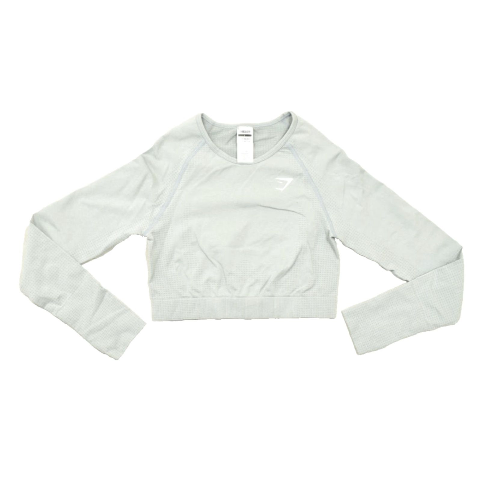 Gymshark Gymshark Women's L Vital Seamless 2.0 Long Sleeve Crop Top Gray Marl Crew Neck Crop Top Mens Womens Girls Bags Size L / US 10 / IT 46 - 2 Thumbnail