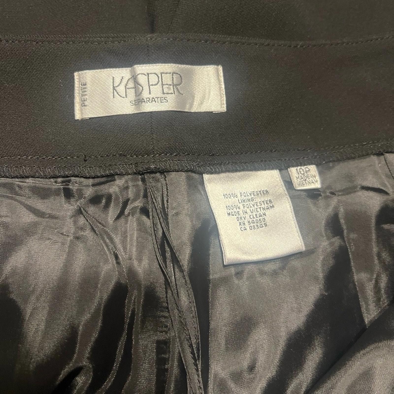 Other KASPER Slacks Separates 10P Black Straight Leg Professional Size 32" / US 10 / IT 46 - 4 Thumbnail
