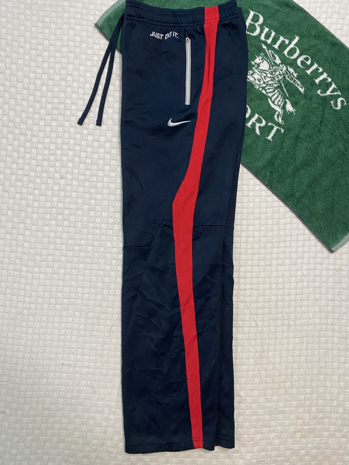 NOCTA × Nike 💥 VINTAGE NIKE 90S BAGGY WIDE LEG SWOOSH TRACK PANTS Y2K Size US 30 / EU 46 - 2 Thumbnail
