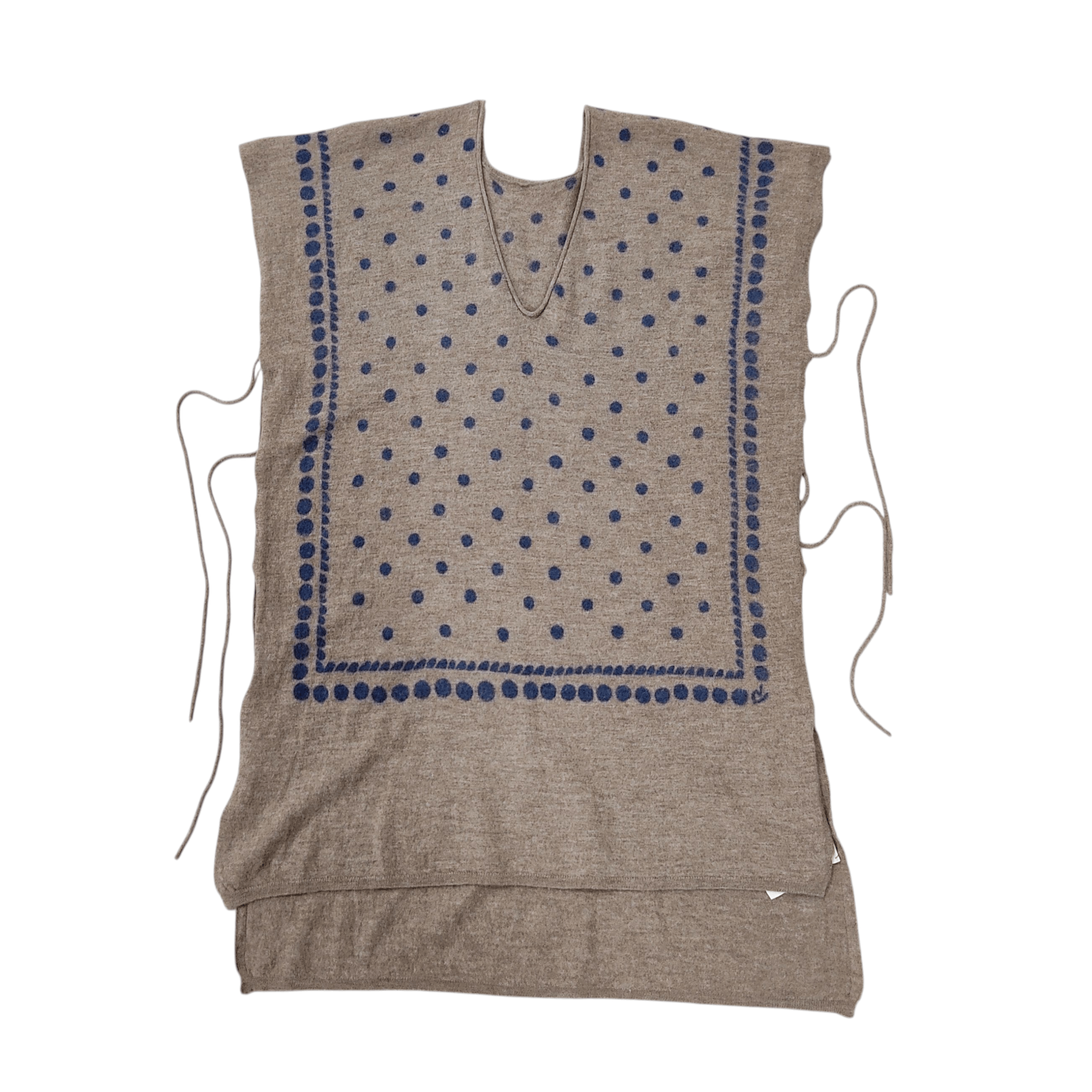 45rpm 45rpm Kapital "Hua Xia" Polka Dot Woven Wool Poncho Size ONE SIZE - 5 Thumbnail