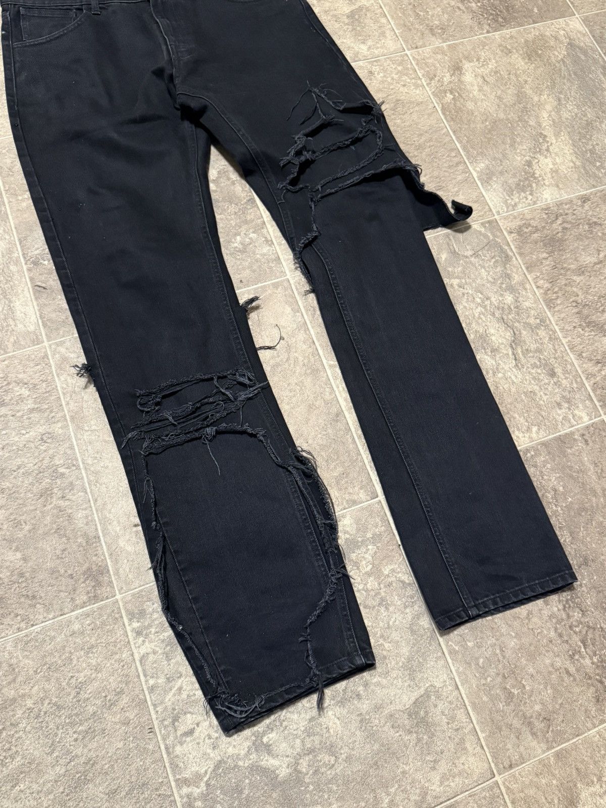 Raf Simons Raf Simon’s Destroyed Double Denim in Black Size US 32 / EU 48 - 3 Thumbnail